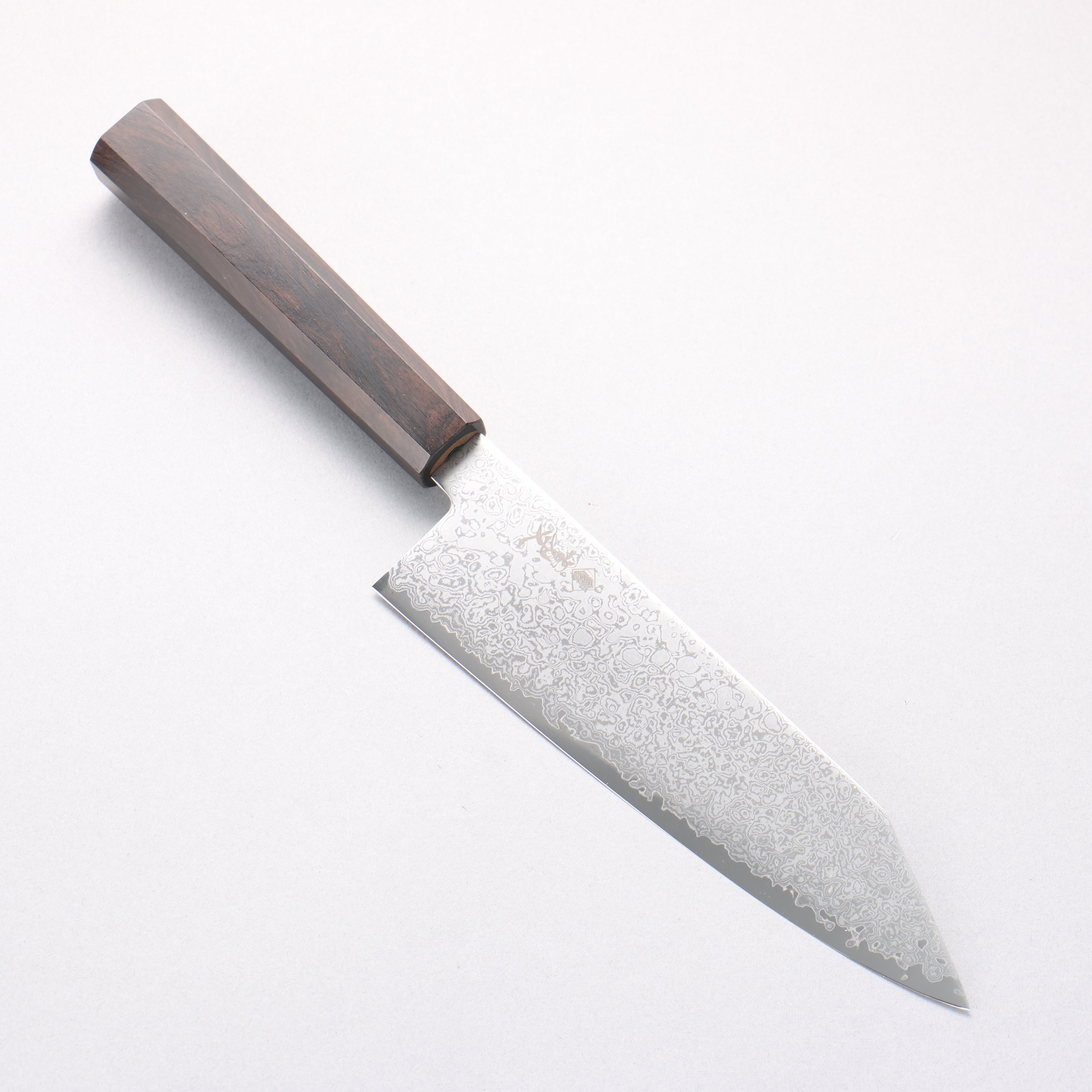 Kanjyo VG10 Damascus Kiritsuke Santoku 180mm Ebony Wood Handle - Japanny - Best Japanese Knife