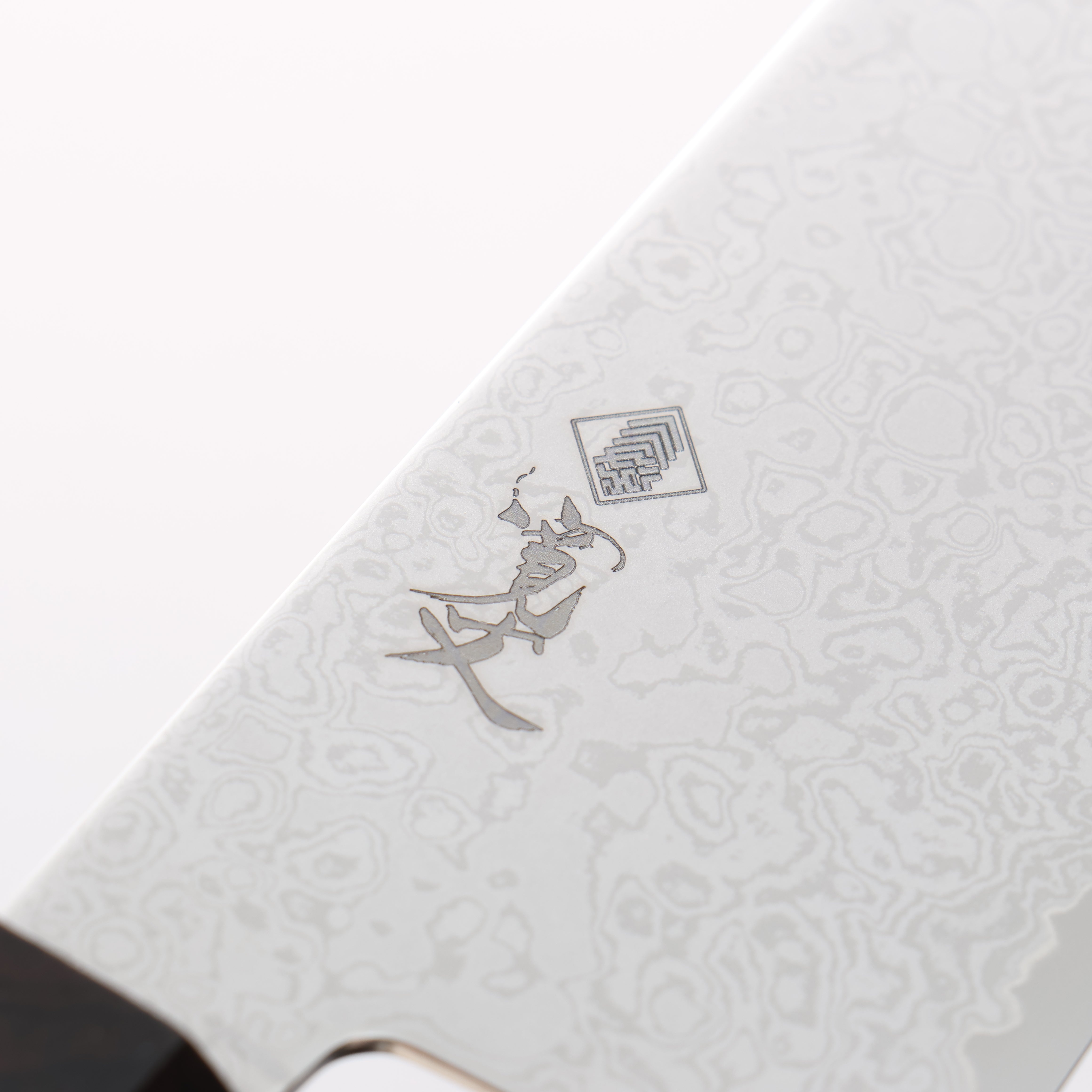 Kanjyo VG10 Damascus Kiritsuke Santoku 180mm Ebony Wood Handle - Japanny - Best Japanese Knife