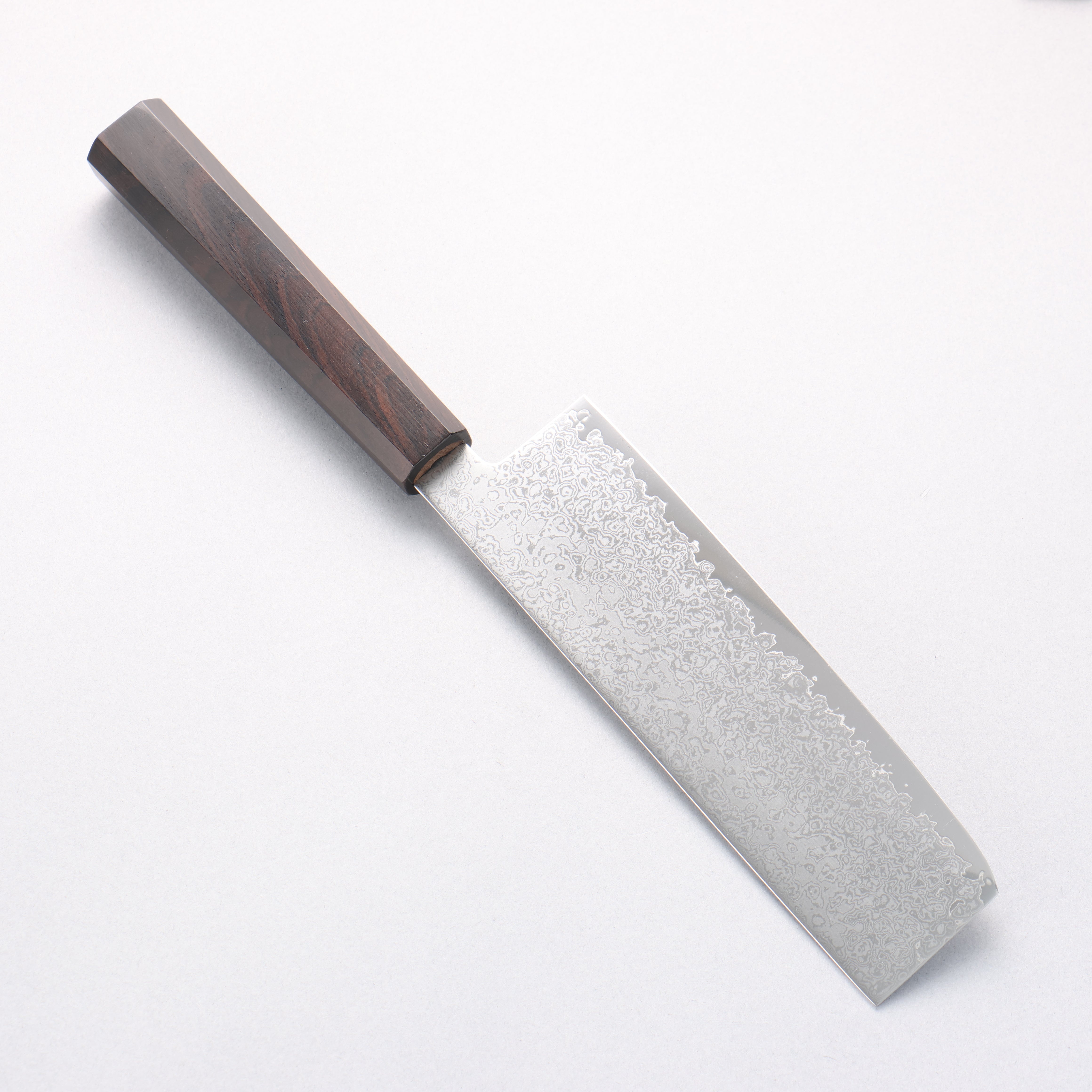 Kanjyo VG10 Damascus Nakiri 175mm Ebony Wood Handle - Japanny - Best Japanese Knife