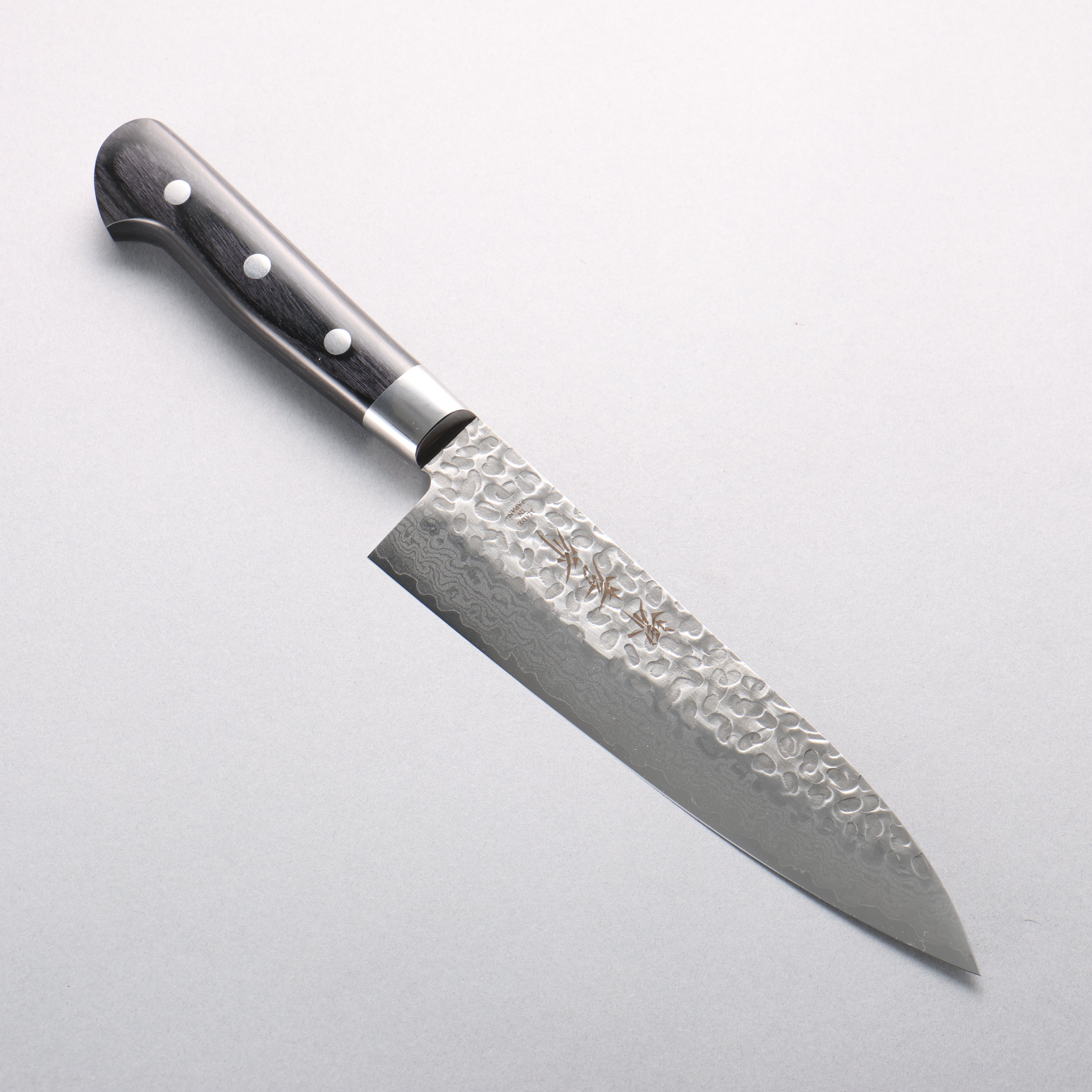 Sakai Takayuki VG10 Hammered Damascus 17 Layer Gyuto 180mm Black Pakka wood Handle