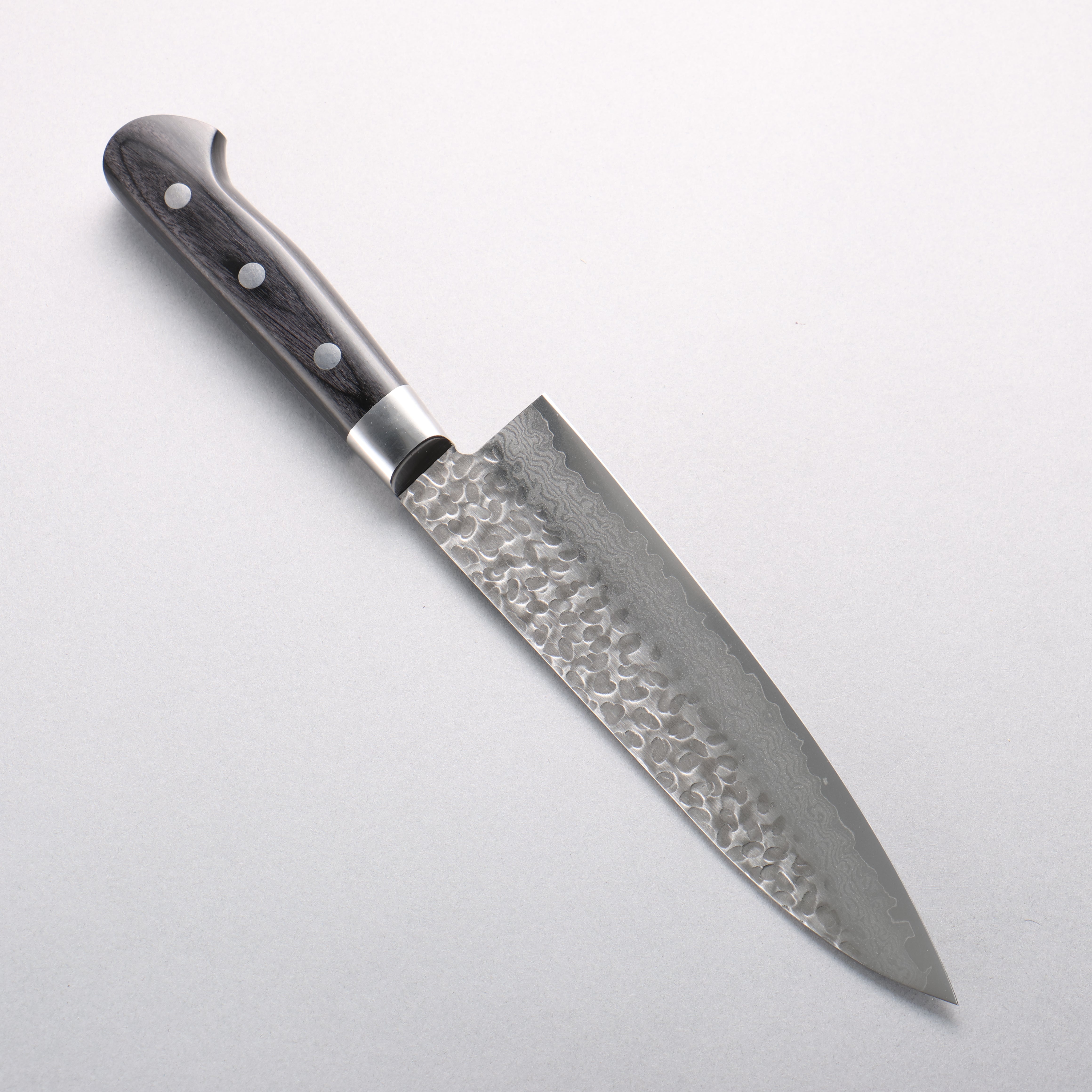 Sakai Takayuki VG10 Hammered Damascus 17 Layer Gyuto 180mm Black Pakka wood Handle