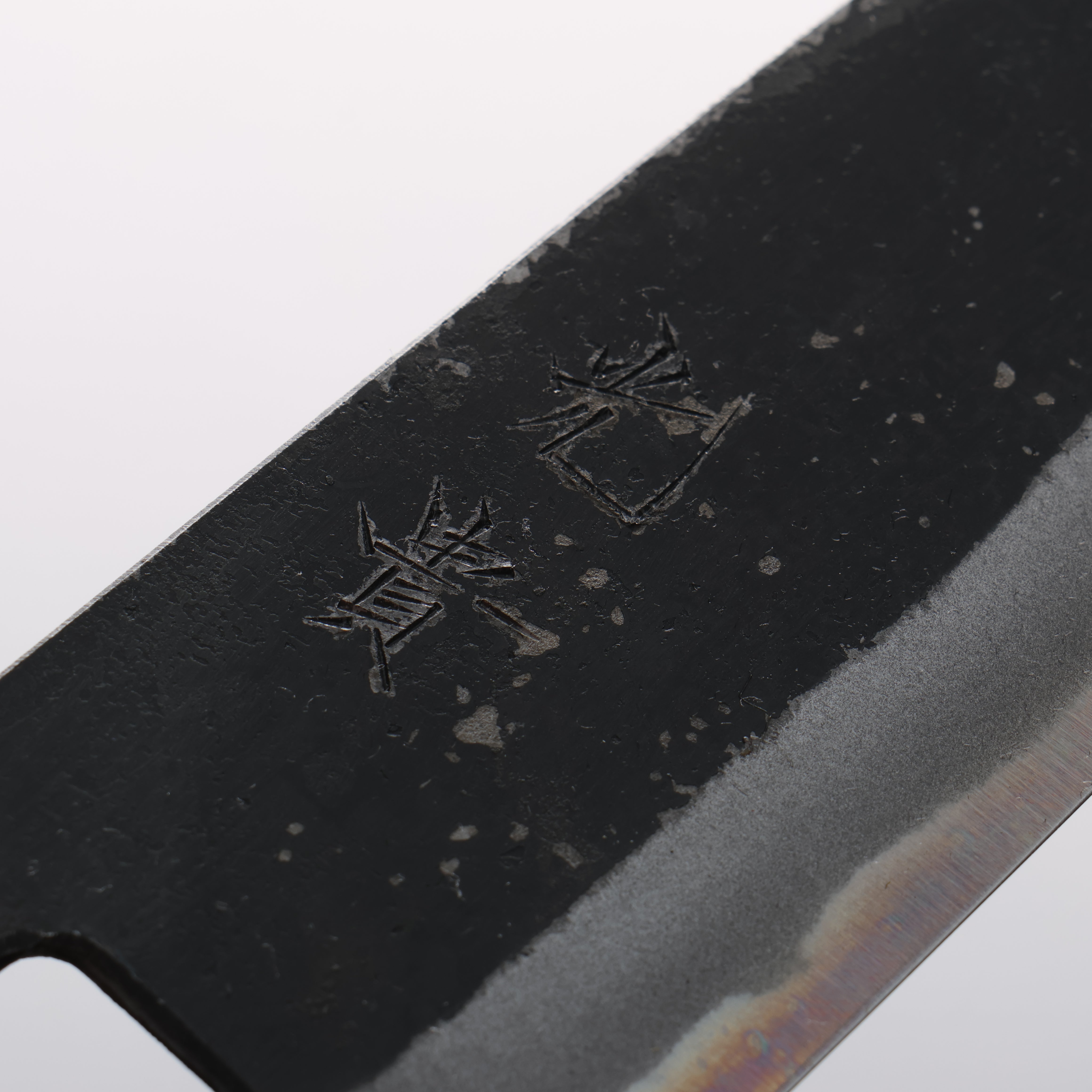 Kouki Blue Steel No.2 Black Finished Small Santoku 150mm American Cherry Handle