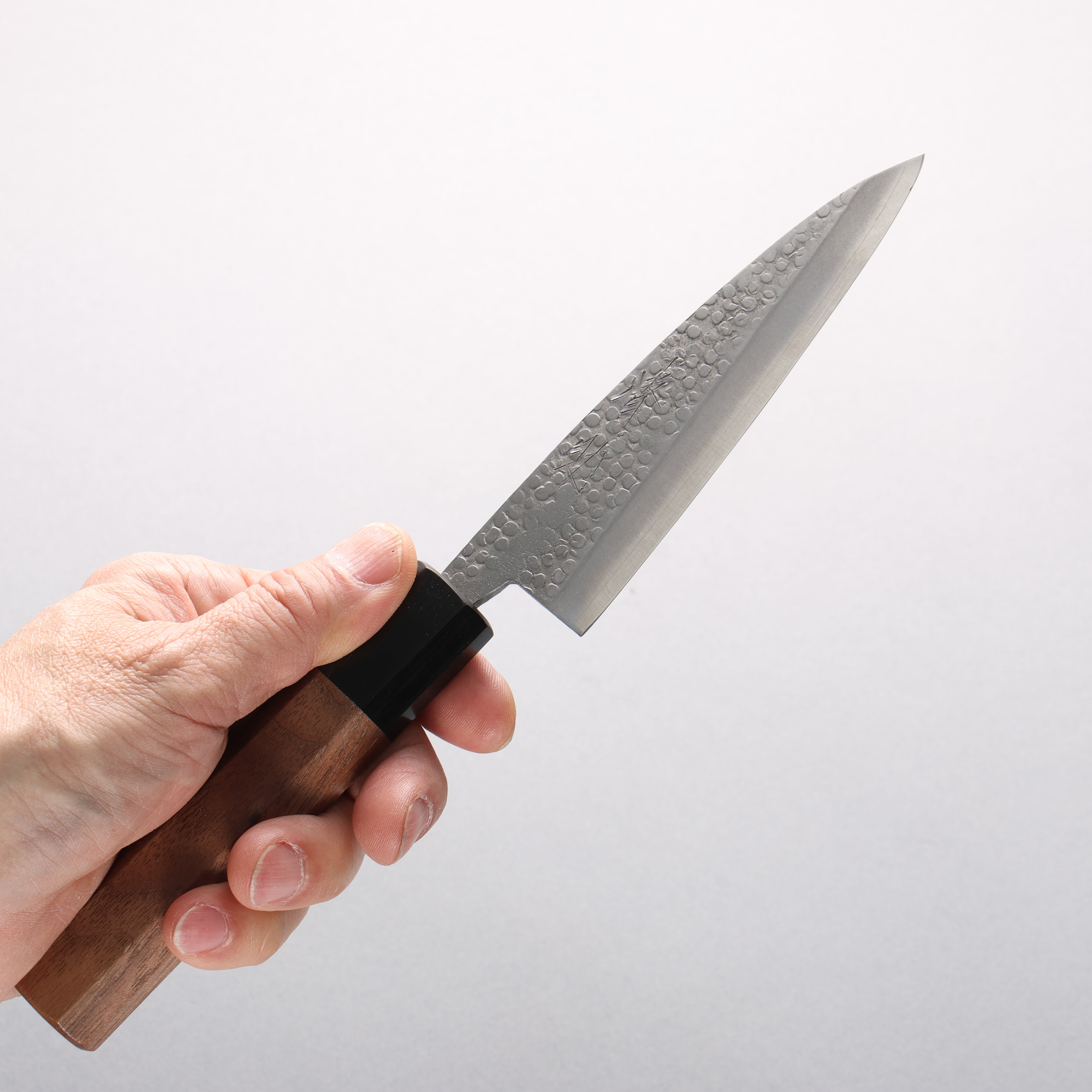 Seisuke Silver Steel No.3 Hammered(Maru) Petty-Utility 120mm Walnut Handle