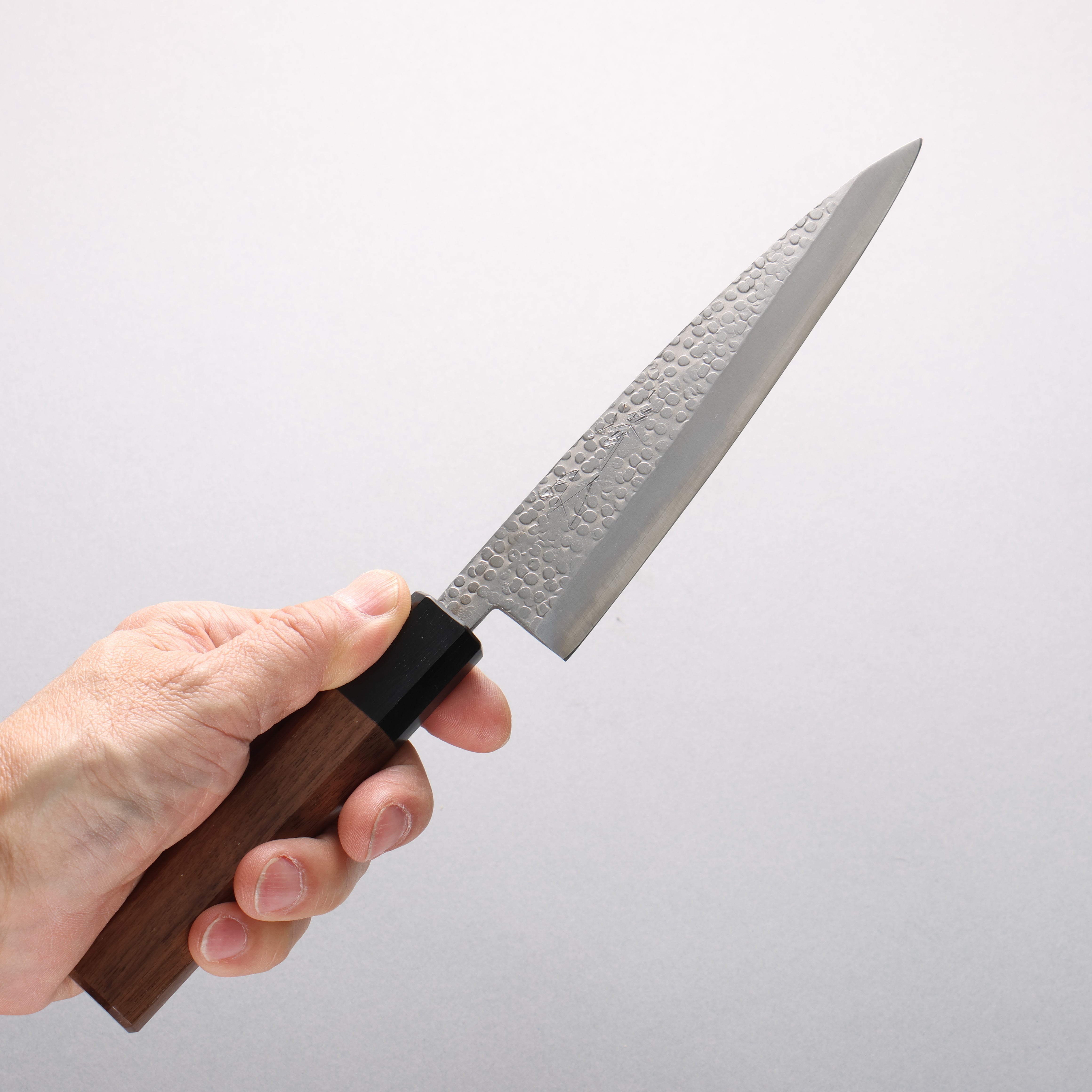 Seisuke Silver Steel No.3 Hammered(Maru) Petty-Utility 150mm Walnut Handle