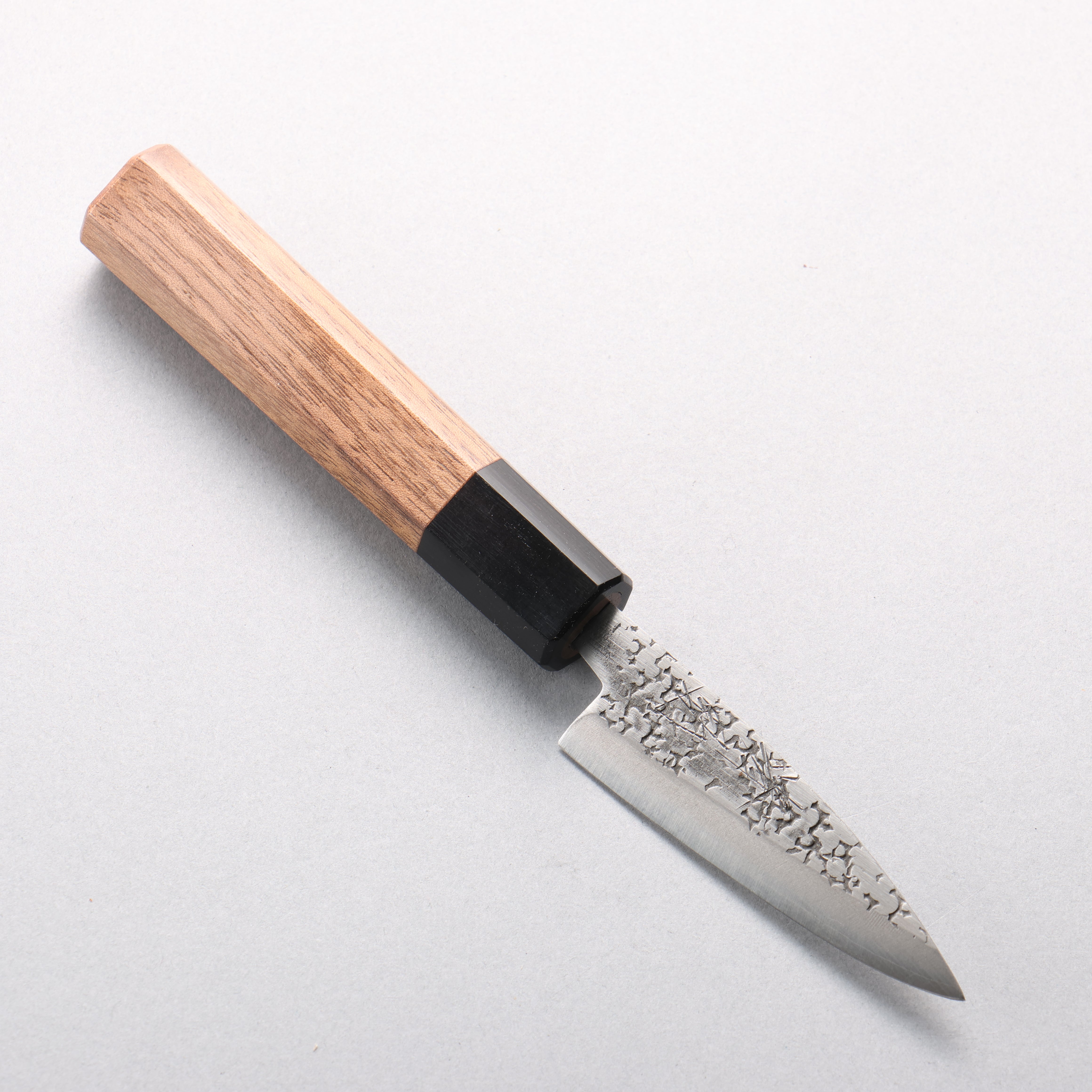 Seisuke Silver Steel No.3 Hammered(Maru) Ajikiri 75mm Walnut Handle