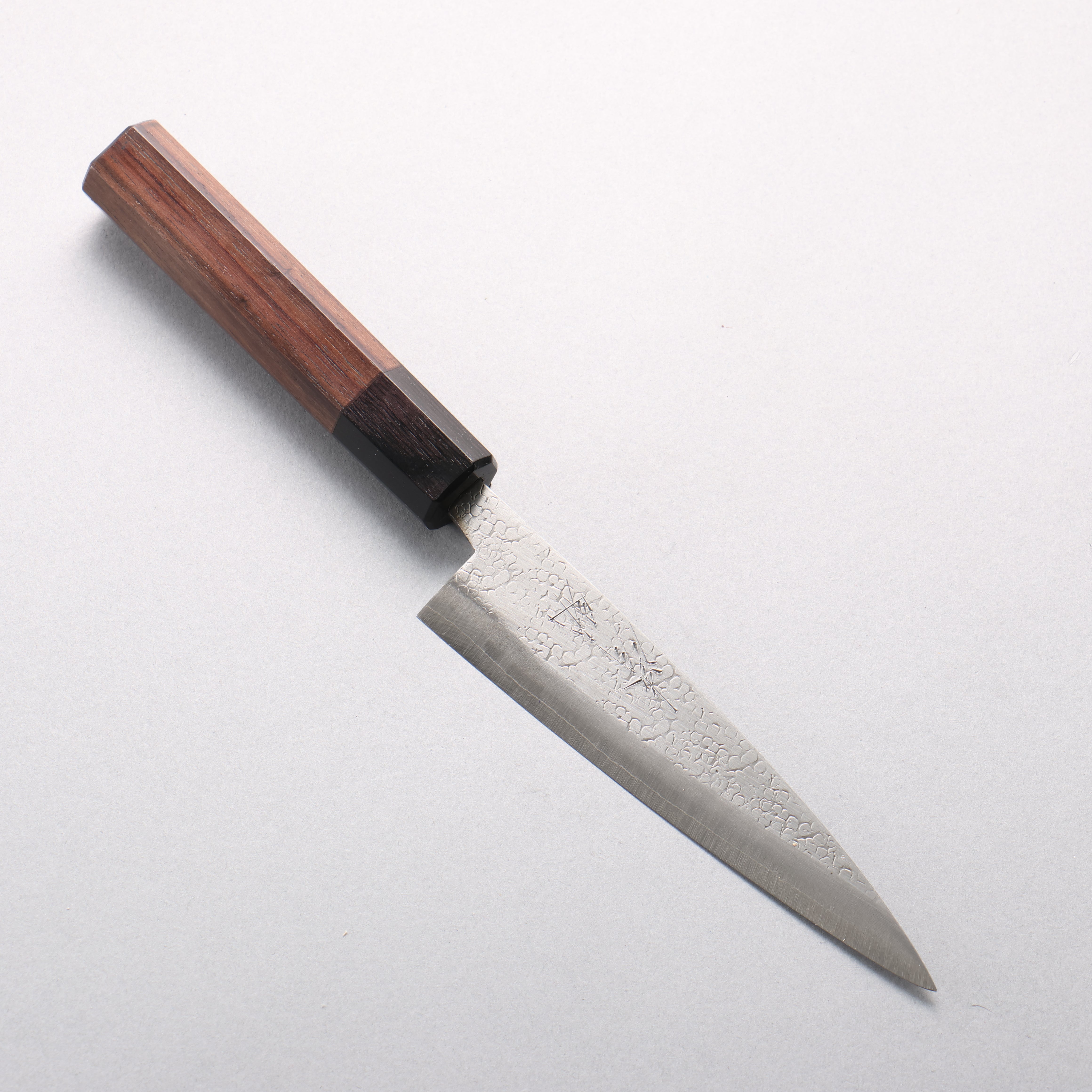 Seisuke Silver Steel No.3 Hammered(Maru) Petty-Utility 135mm Rosewood (Ferrule: Black Pakka Wood) Handle