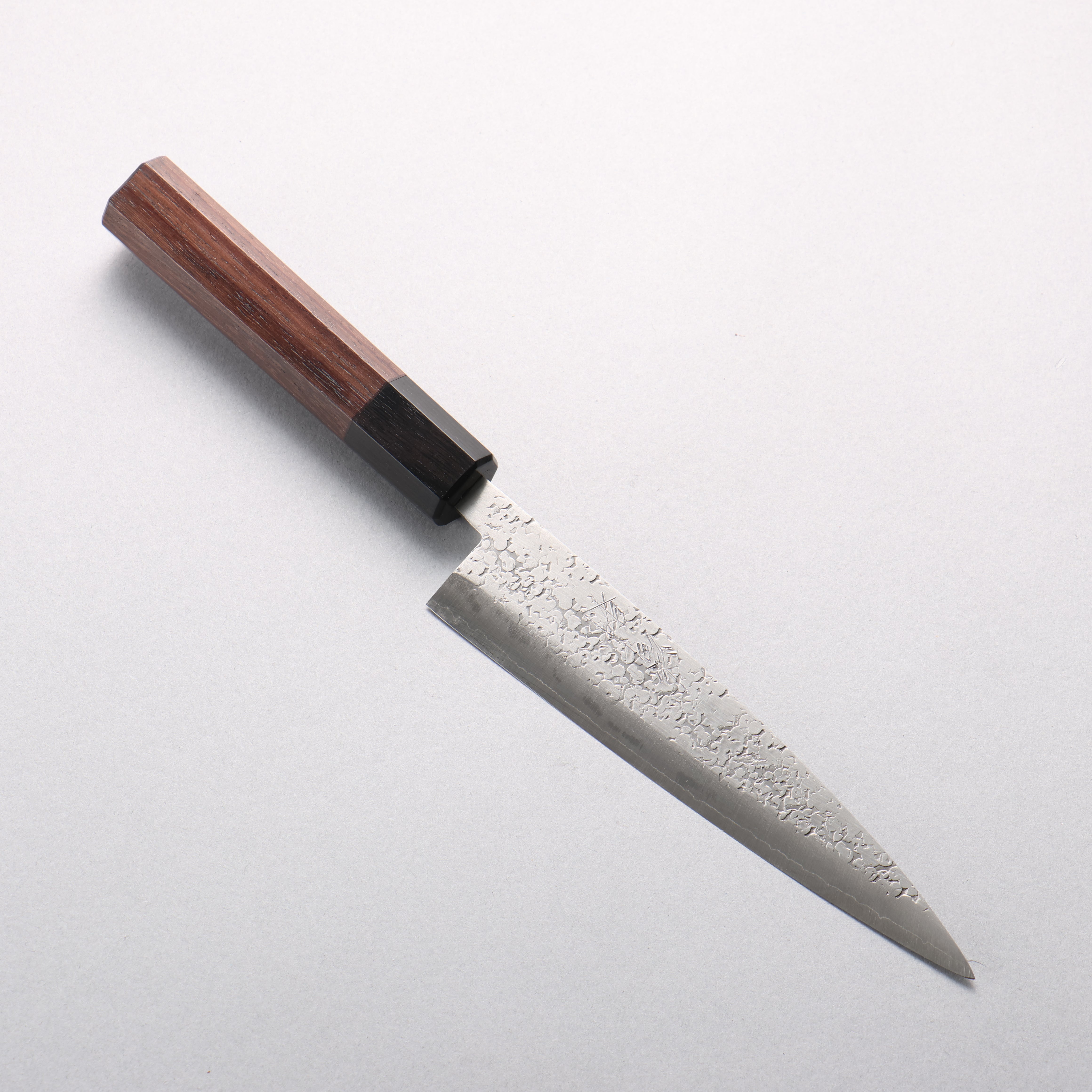 Seisuke Silver Steel No.3 Hammered(Maru) Petty-Utility 150mm Rosewood (Ferrule: Black Pakka Wood) Handle