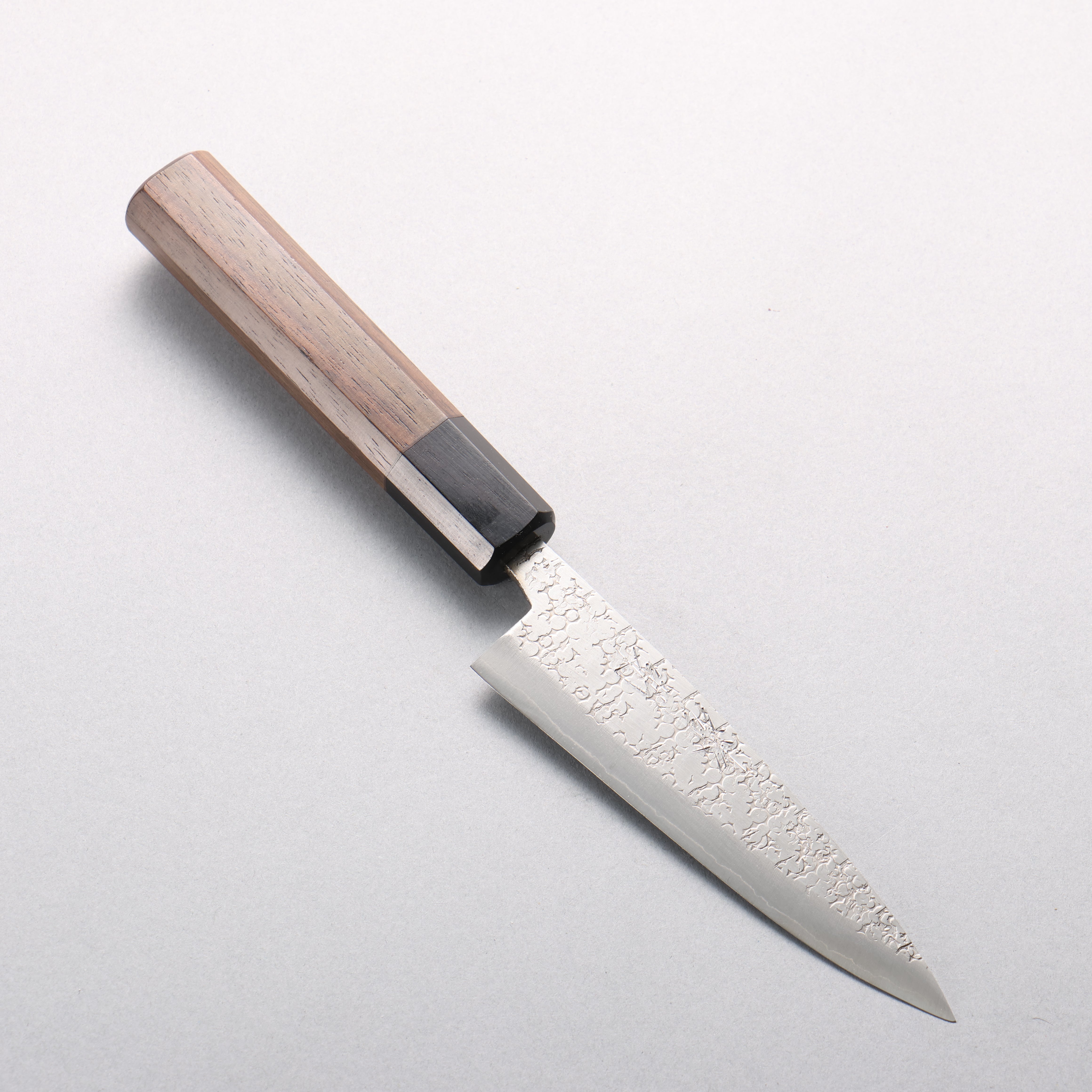Seisuke Silver Steel No.3 Hammered(Maru) Petty-Utility 120mm Rosewood (Ferrule: Black Pakka Wood) Handle