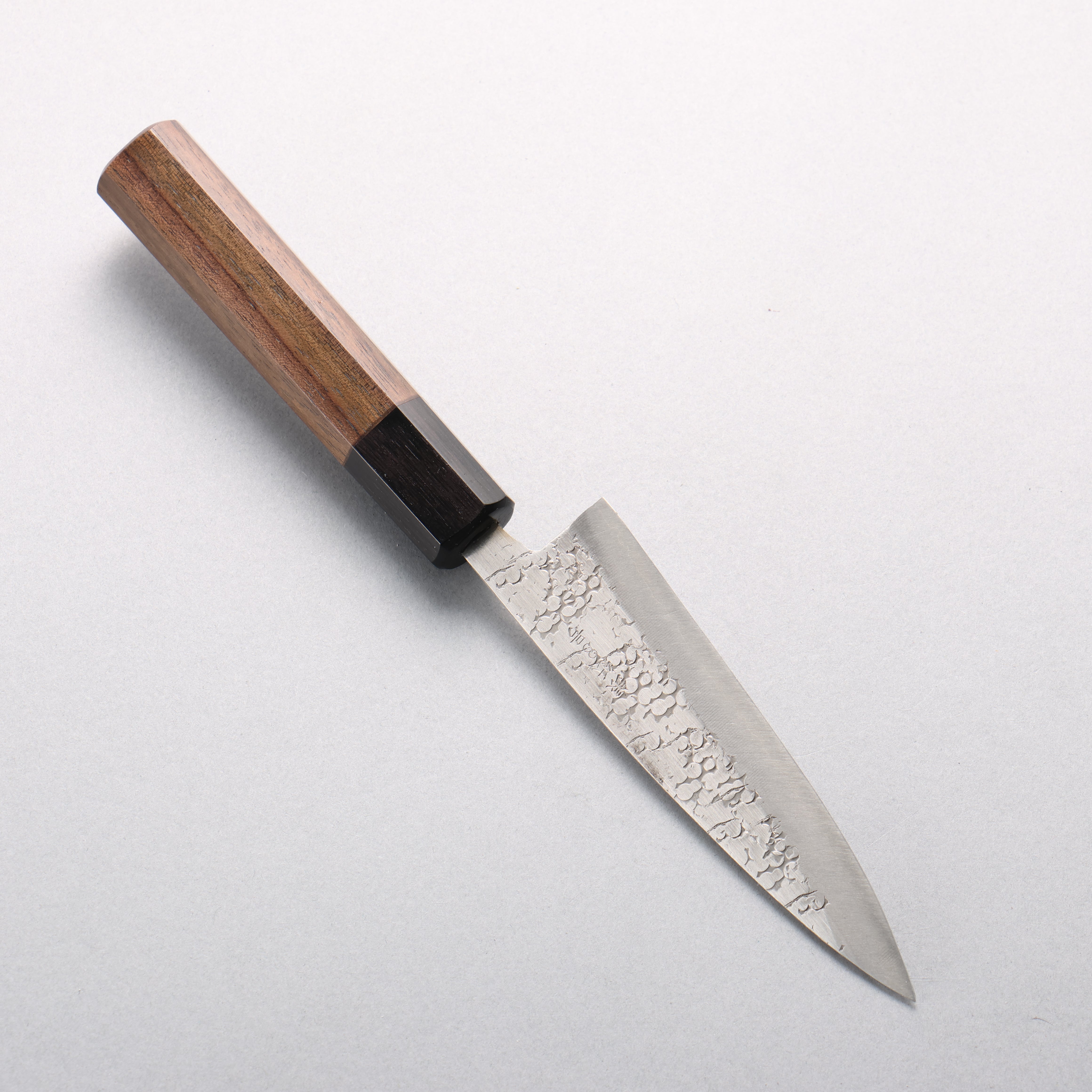 Seisuke Silver Steel No.3 Hammered(Maru) Petty-Utility 120mm Rosewood (Ferrule: Black Pakka Wood) Handle