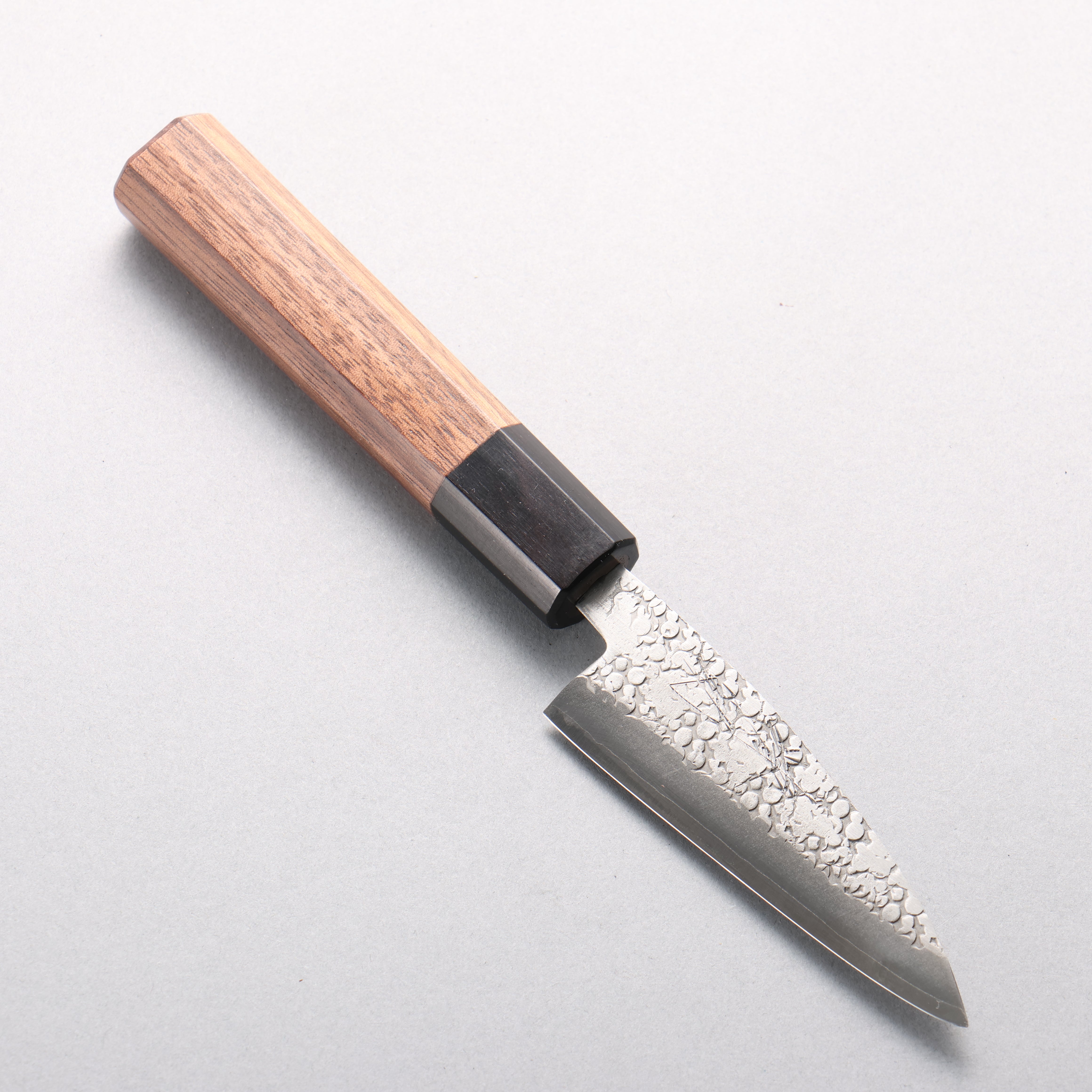 Seisuke Silver Steel No.3 Hammered(Maru) Ajikiri 90mm Walnut Handle