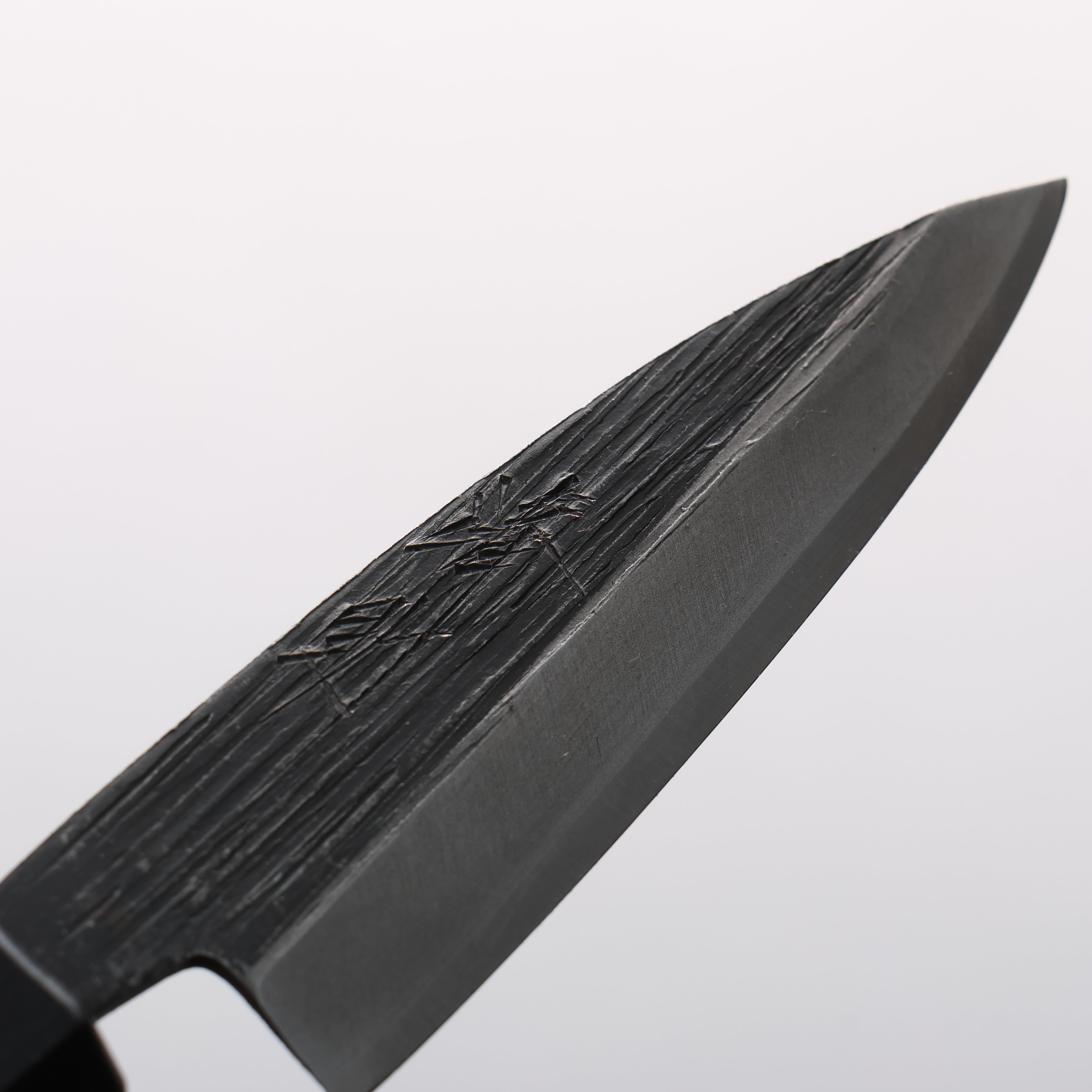 Seisuke Blue Steel No.2 Black Finished Ajikiri 75mm Walnut Handle