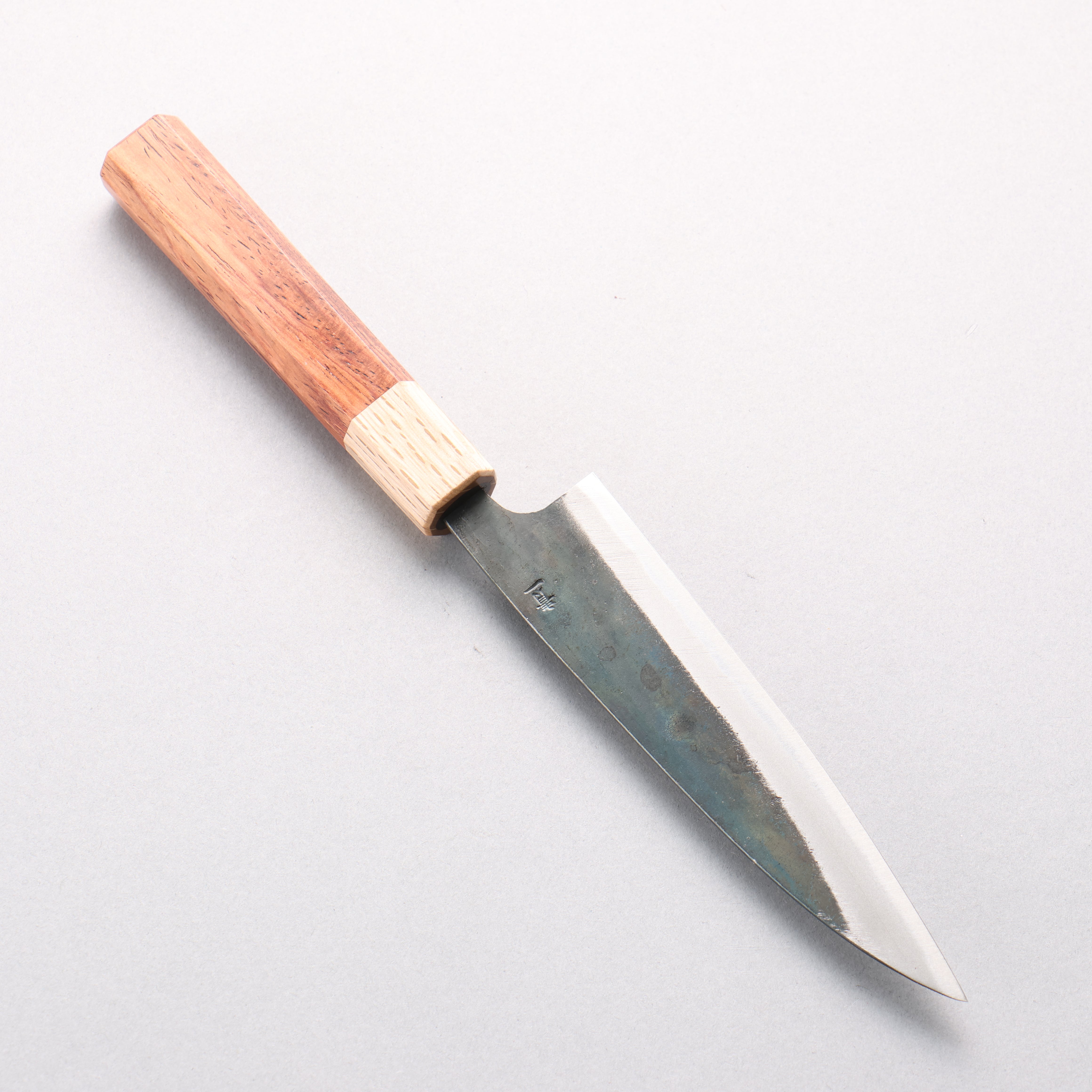 Seisuke Blue Steel No.1 Black Finished Petty-Utility 135mm Rosewood (ferrule: Oak) Handle - Japanny - Best Japanese Knife