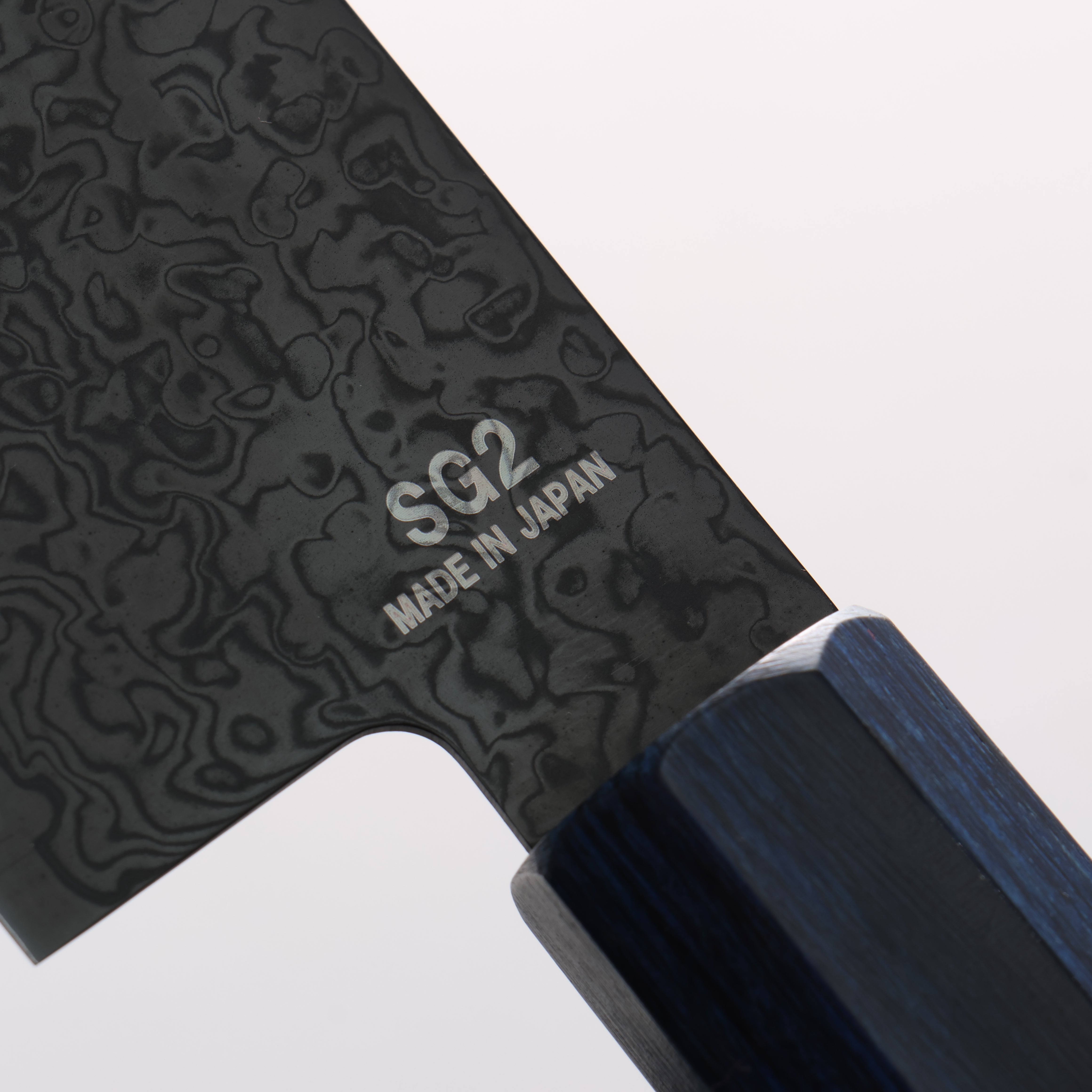 Higuchi SG2 Black Damascus Santoku 180mm Black Pakka wood(ferrule: Navy Pakka wood) Handle - Japanny - Best Japanese Knife