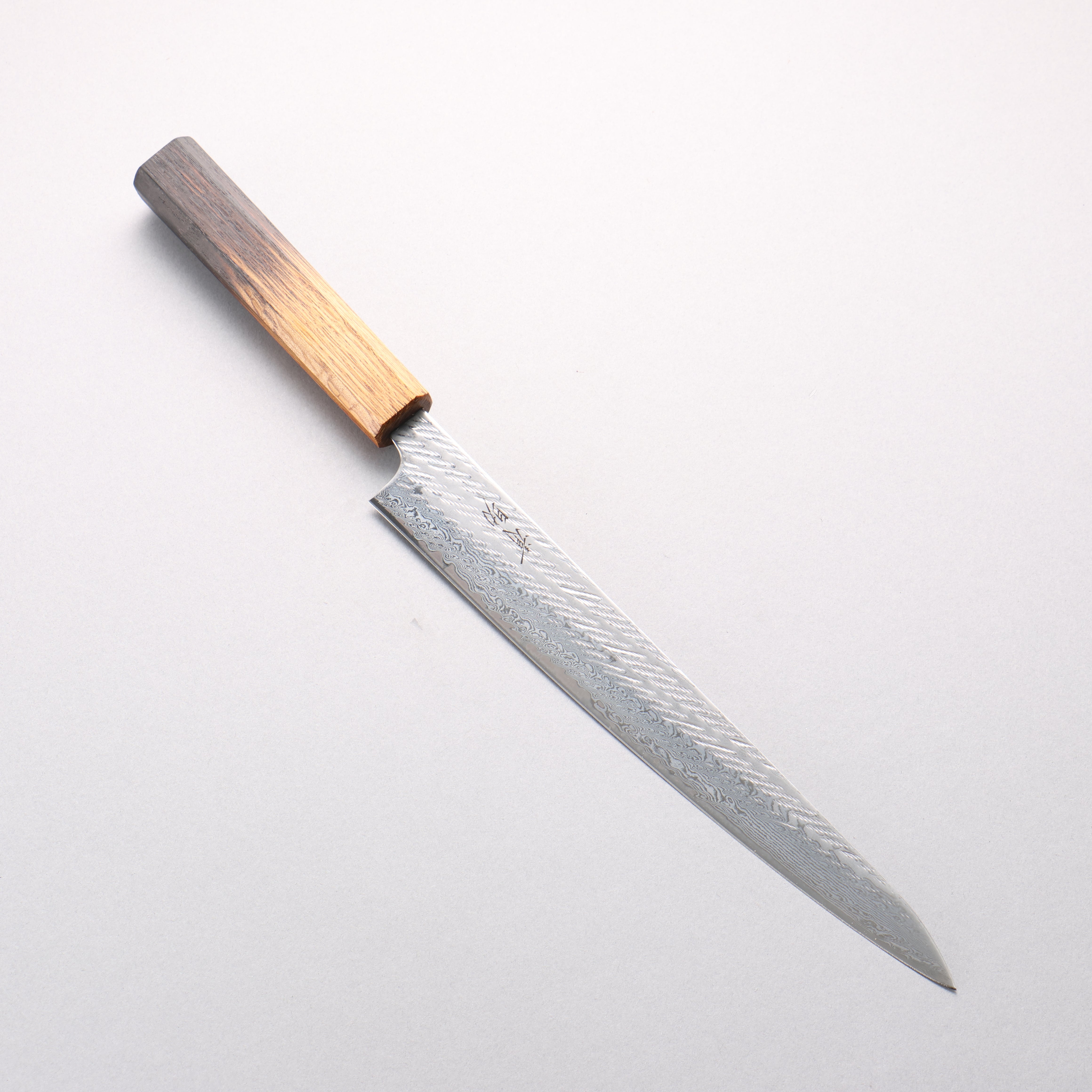 Seisuke AUS10 Damascus Rope Pattern Sujihiki 240mm Burnt Oak Handle