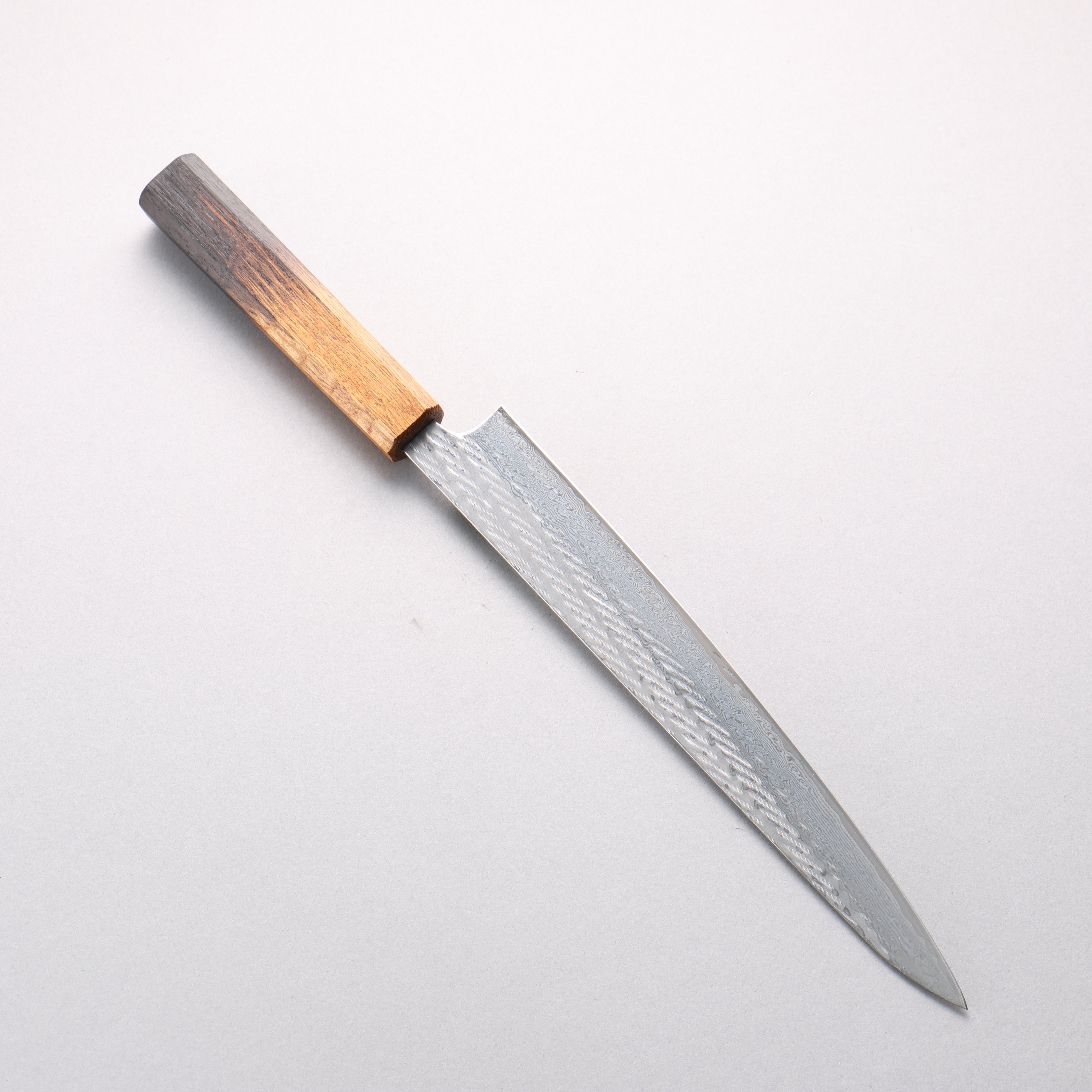 Seisuke AUS10 Damascus Rope Pattern Sujihiki 240mm Burnt Oak Handle