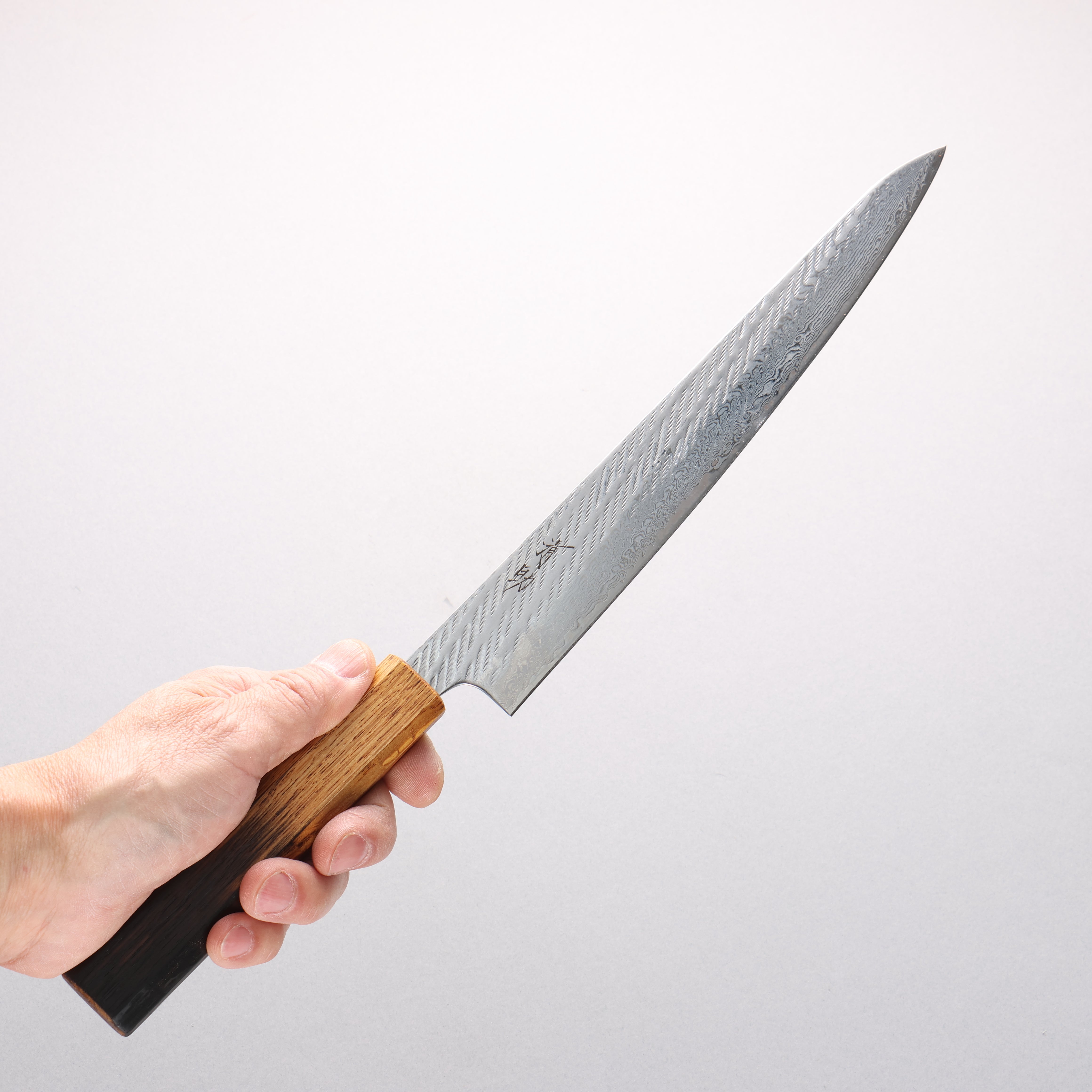 Seisuke AUS10 Damascus Rope Pattern Sujihiki 240mm Burnt Oak Handle