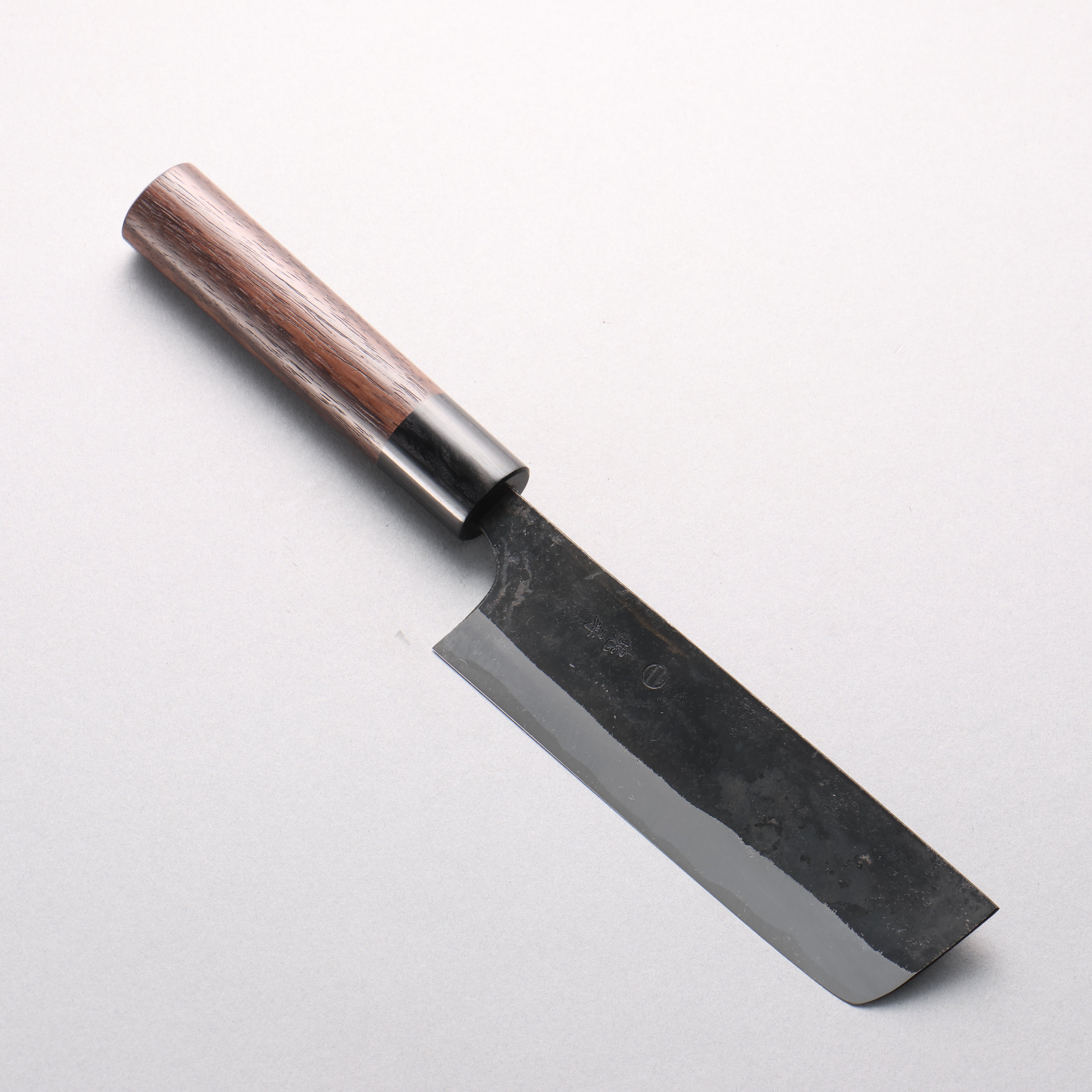 Onihiro White Steel No.1 Black Finished Nakiri 140mm Rosewood (Ferrule: Black Pakka Wood) Handle