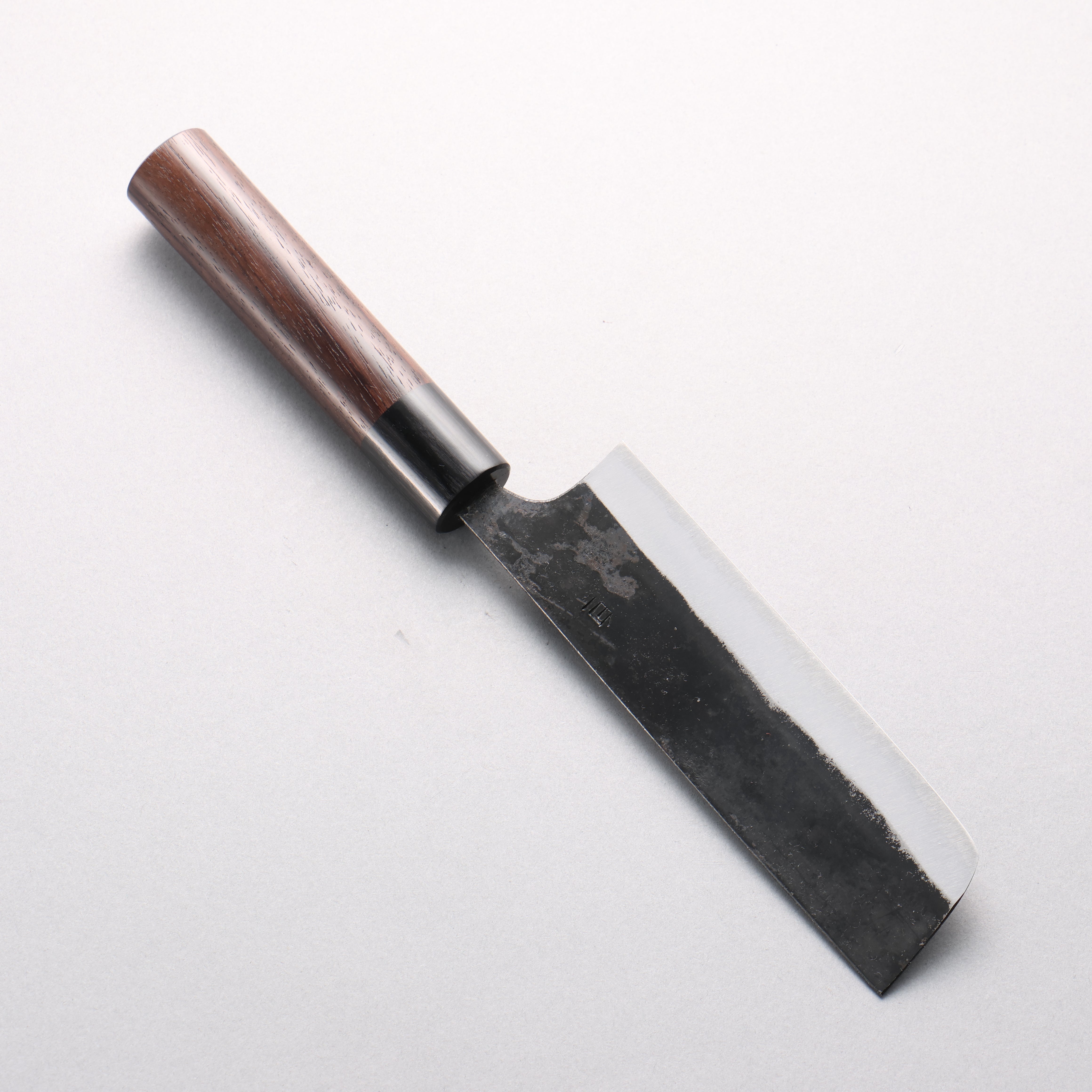 Onihiro White Steel No.1 Black Finished Nakiri 140mm Rosewood (Ferrule: Black Pakka Wood) Handle