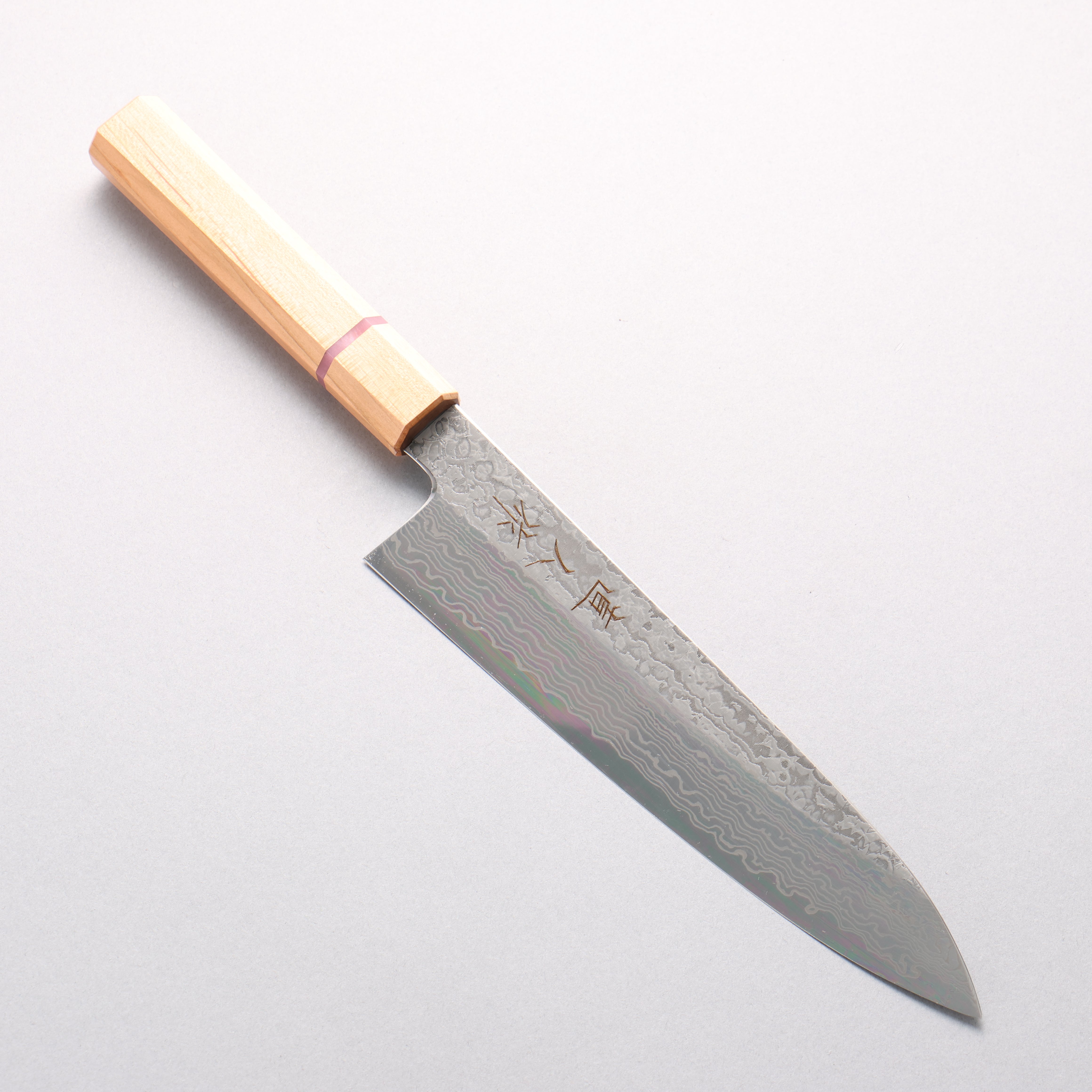 Naohito Myojin SG2 Damascus Nashiji Gyuto 210mm Cherry Wood (Pink Ring) Handle - Japanny - Best Japanese Knife