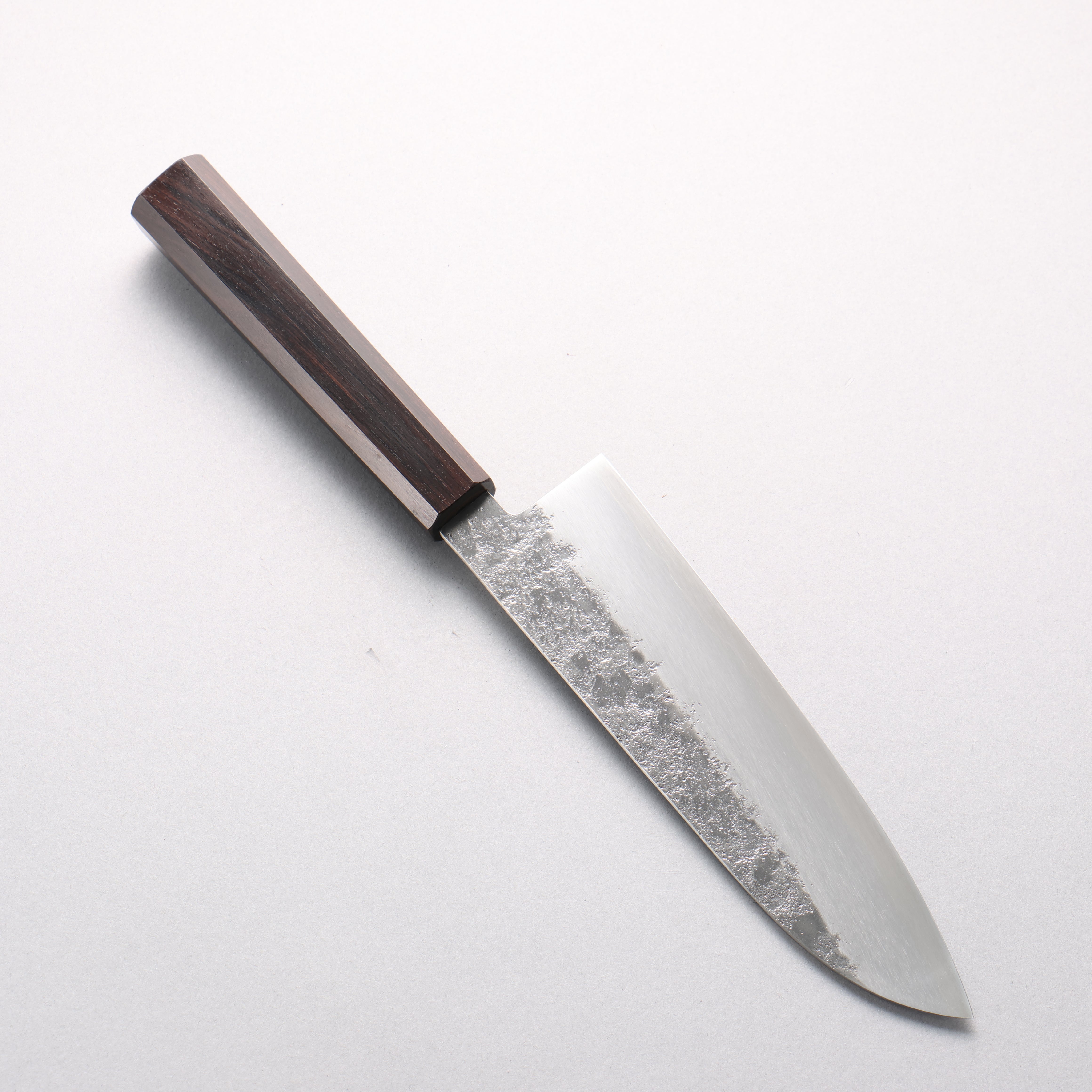 Seisuke Silver Steel No.3 Nashiji Santoku 180mm Ebony Wood Handle - Japanny - Best Japanese Knife