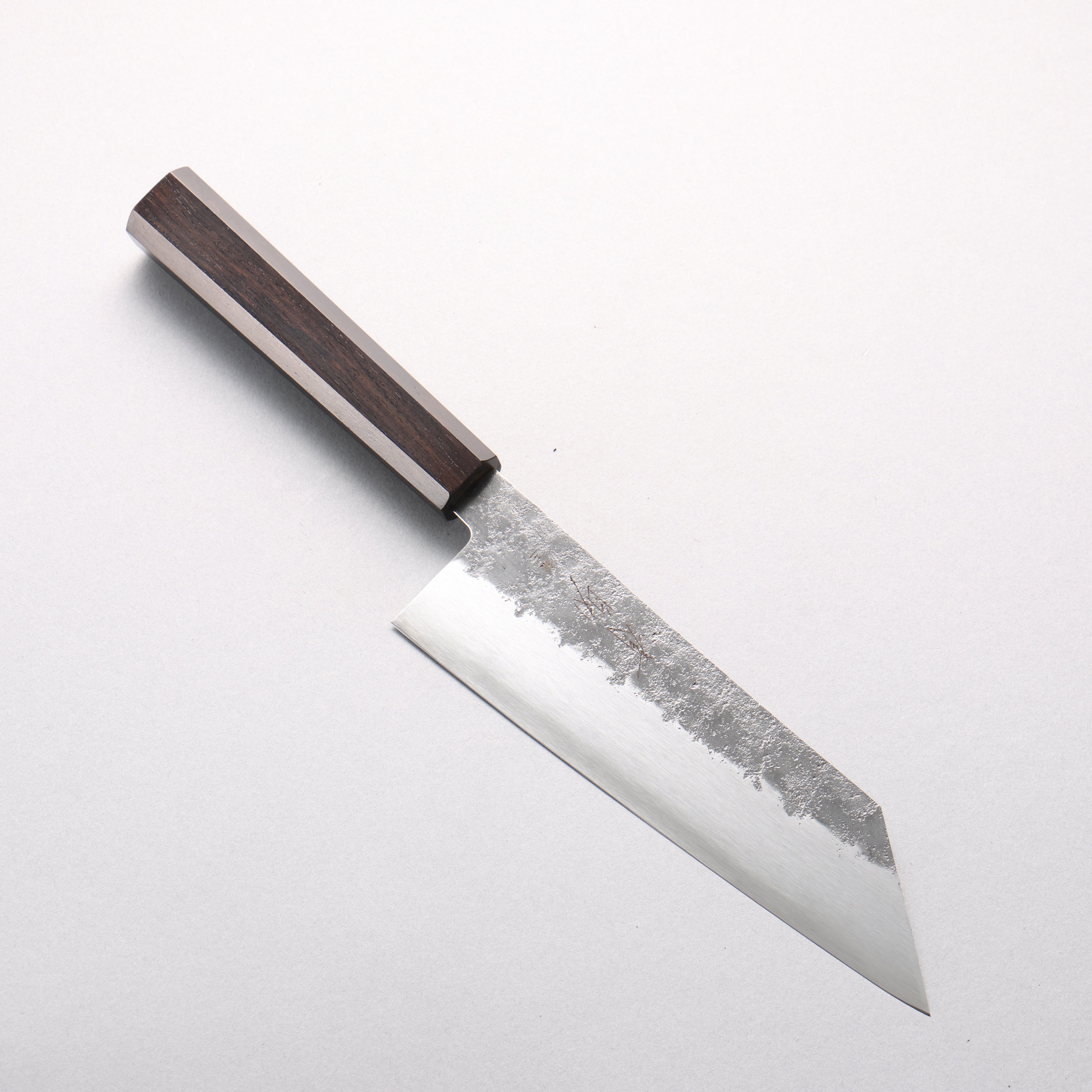Seisuke Silver Steel No.3 Nashiji Kiritsuke Santoku 180mm Ebony Wood Handle