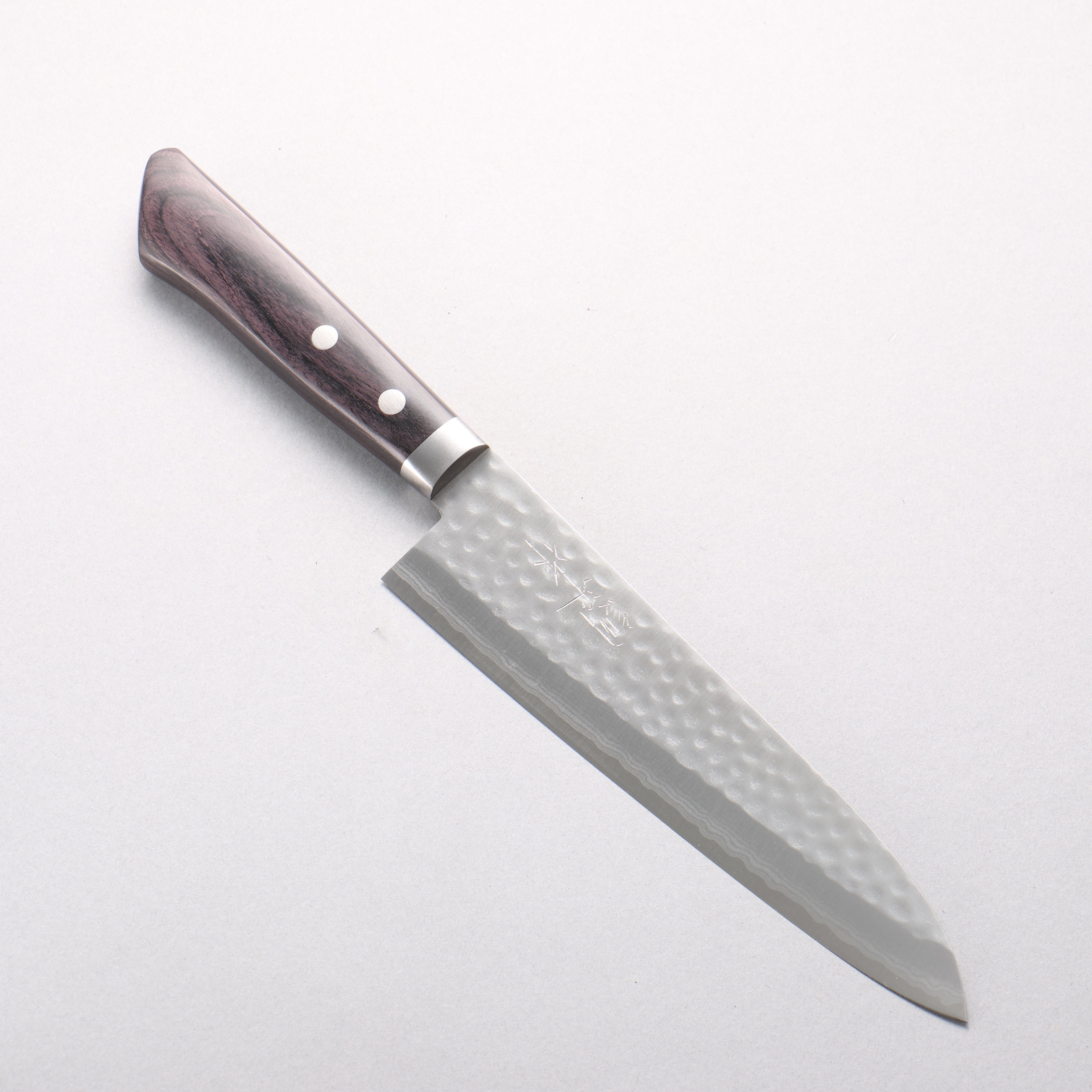 Kunihira Kokuryu VG10 Hammered Damascus Gyuto 180mm Black Pakka wood Handle