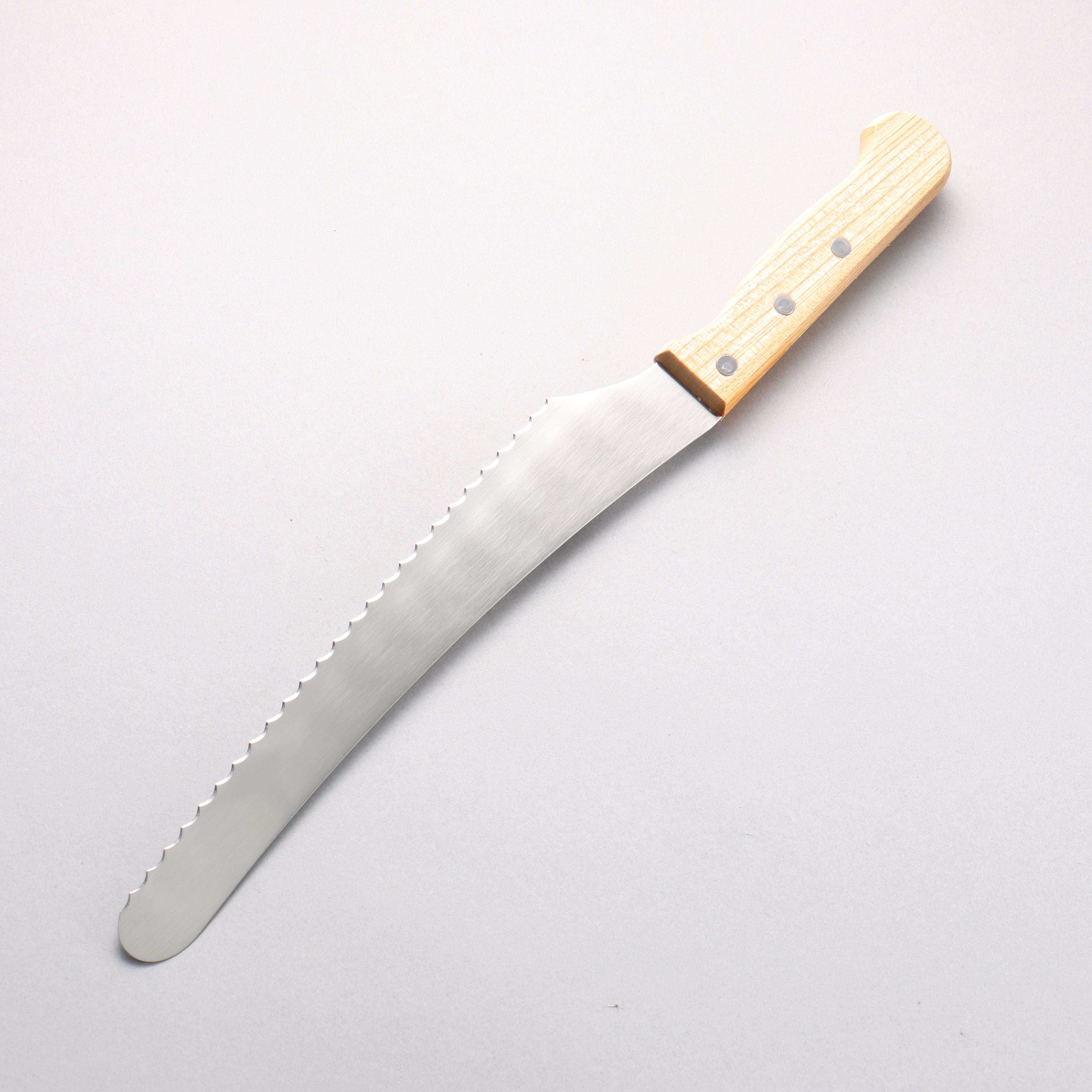 Nisaku Stainless Steel Serrated Blade 240mm Natural wood Handle
