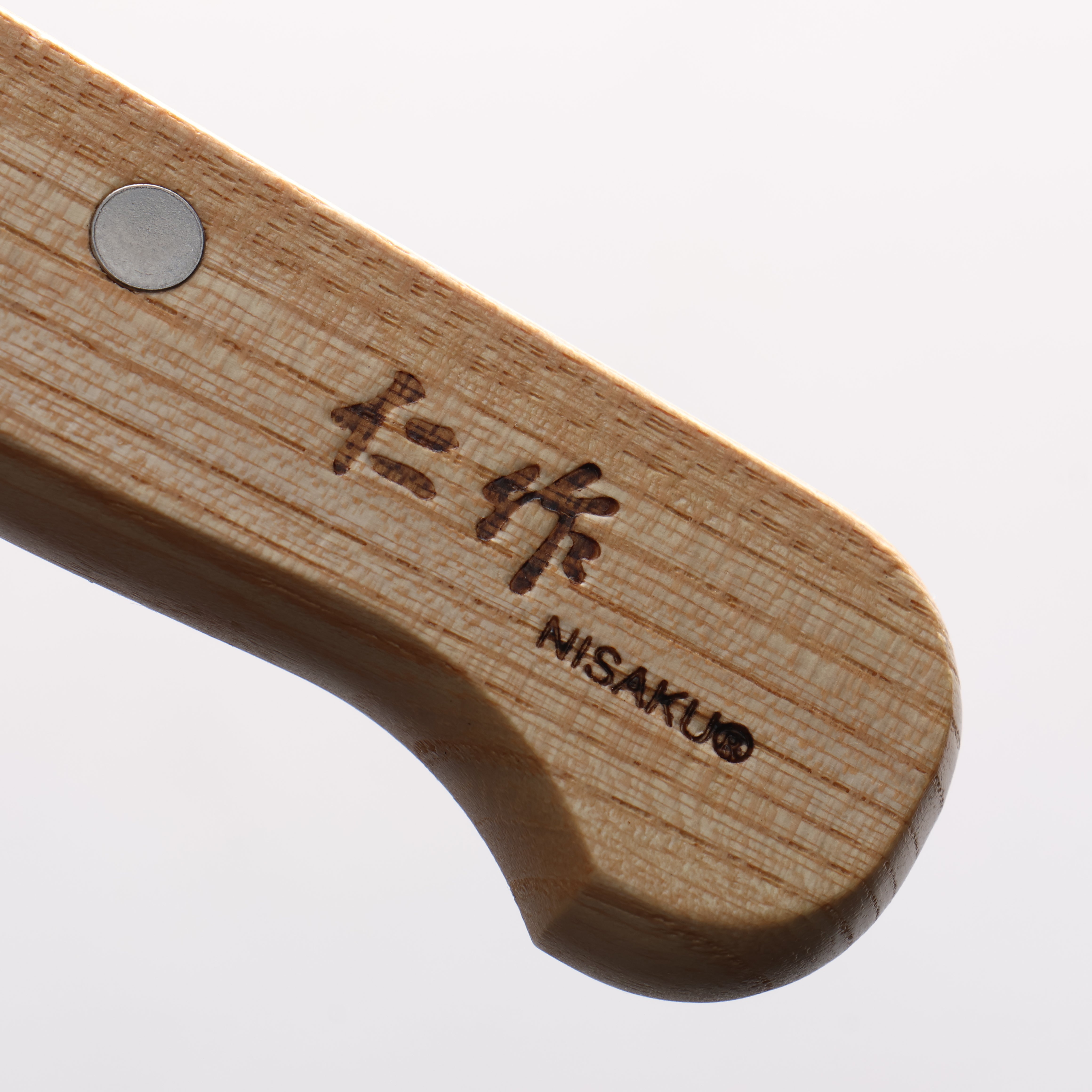 Nisaku Stainless Steel Serrated Blade 240mm Natural wood Handle