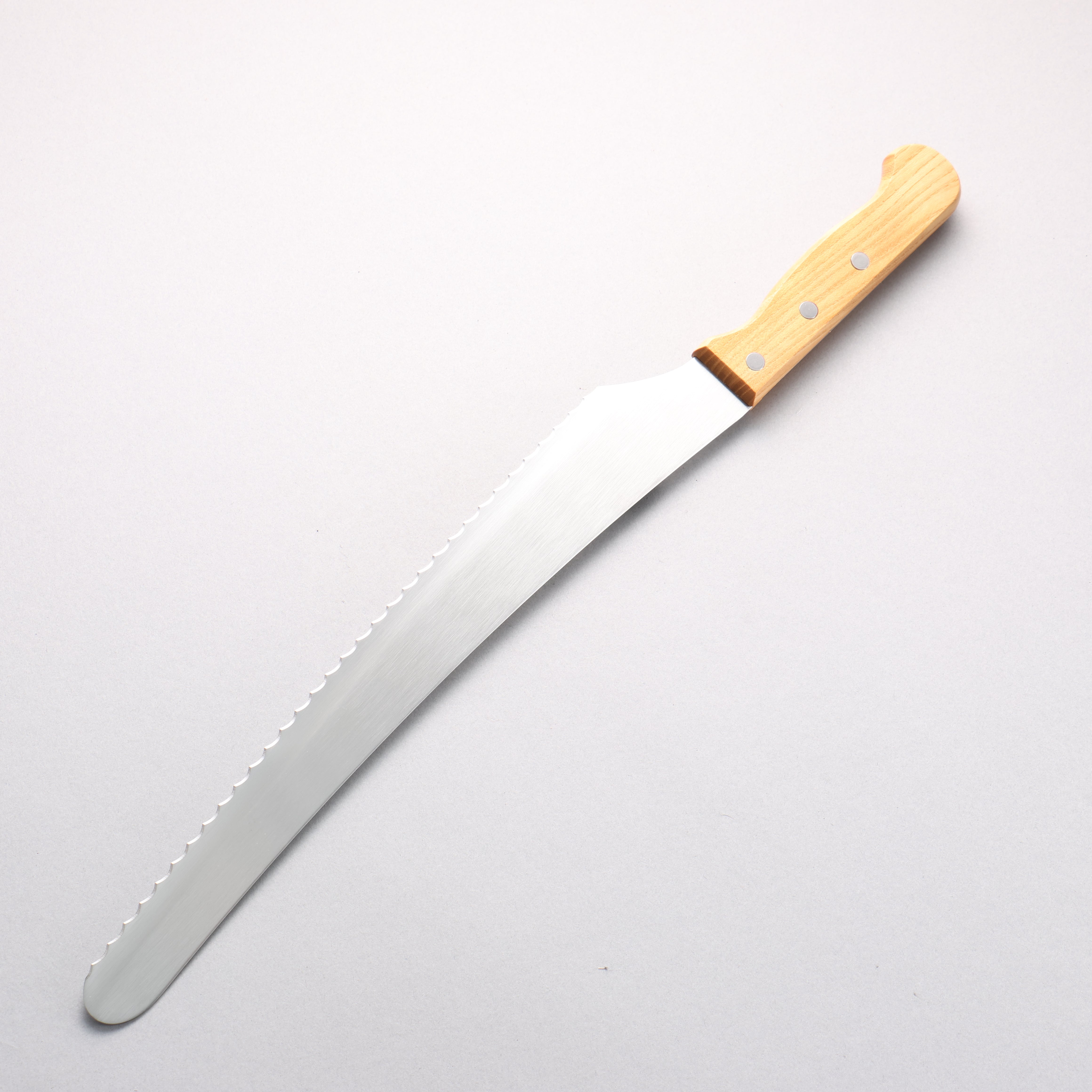 Nisaku Stainless Steel Serrated Blade 300mm Natural wood Handle