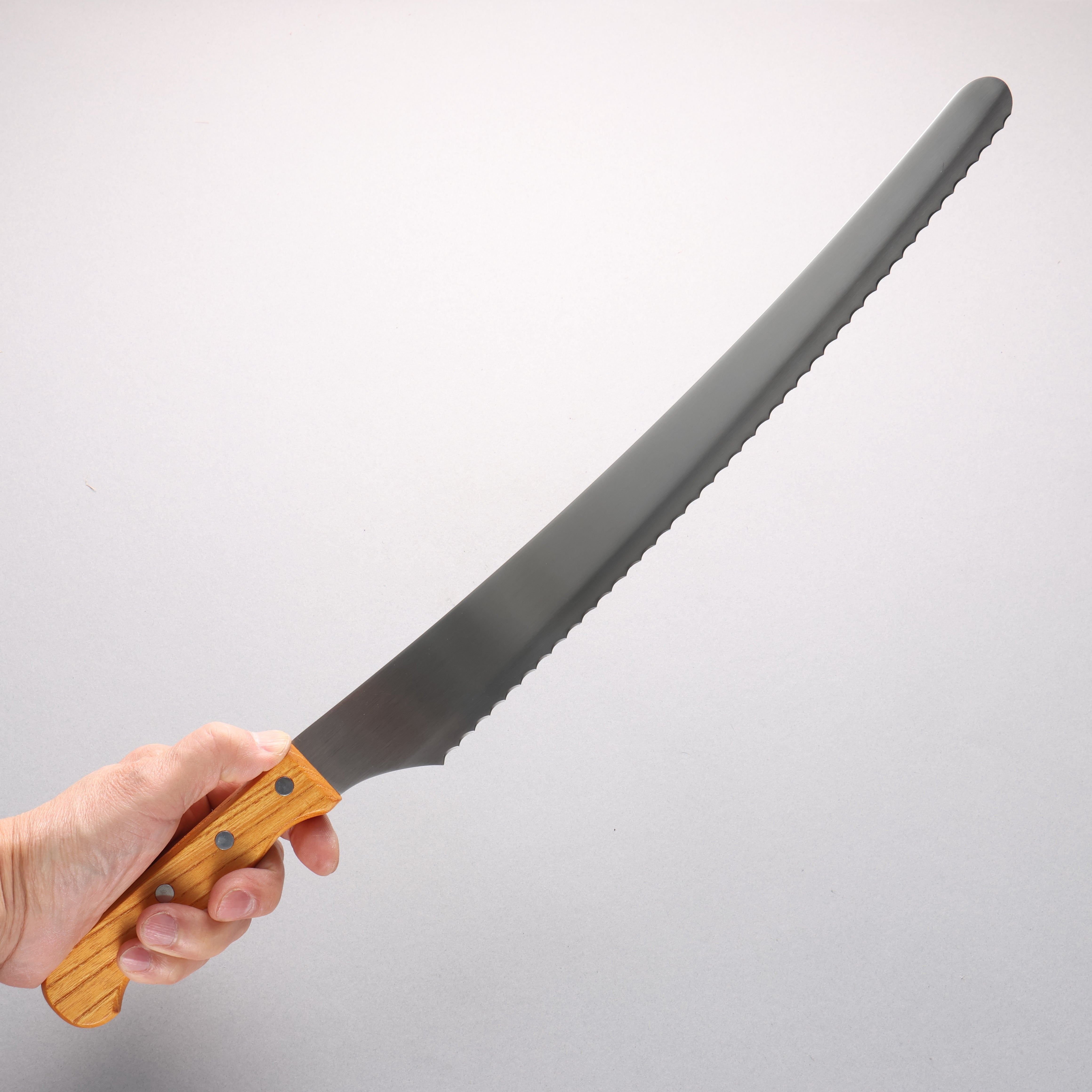 Nisaku Stainless Steel Serrated Blade 360mm Natural wood Handle