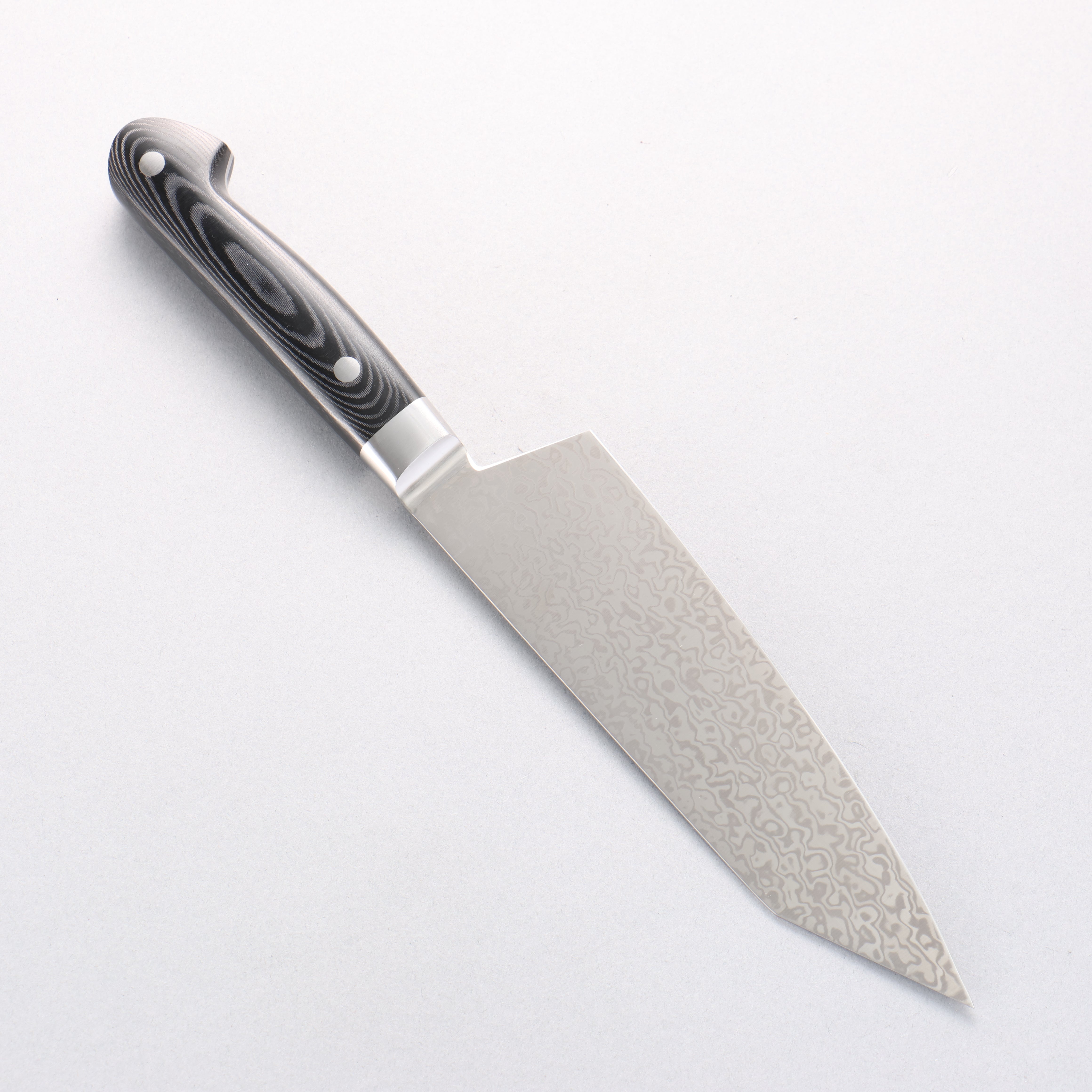 Sakai Takayuki Coreless Damascus Kengata Santoku 160mm Black Micarta Handle - Japanny - Best Japanese Knife