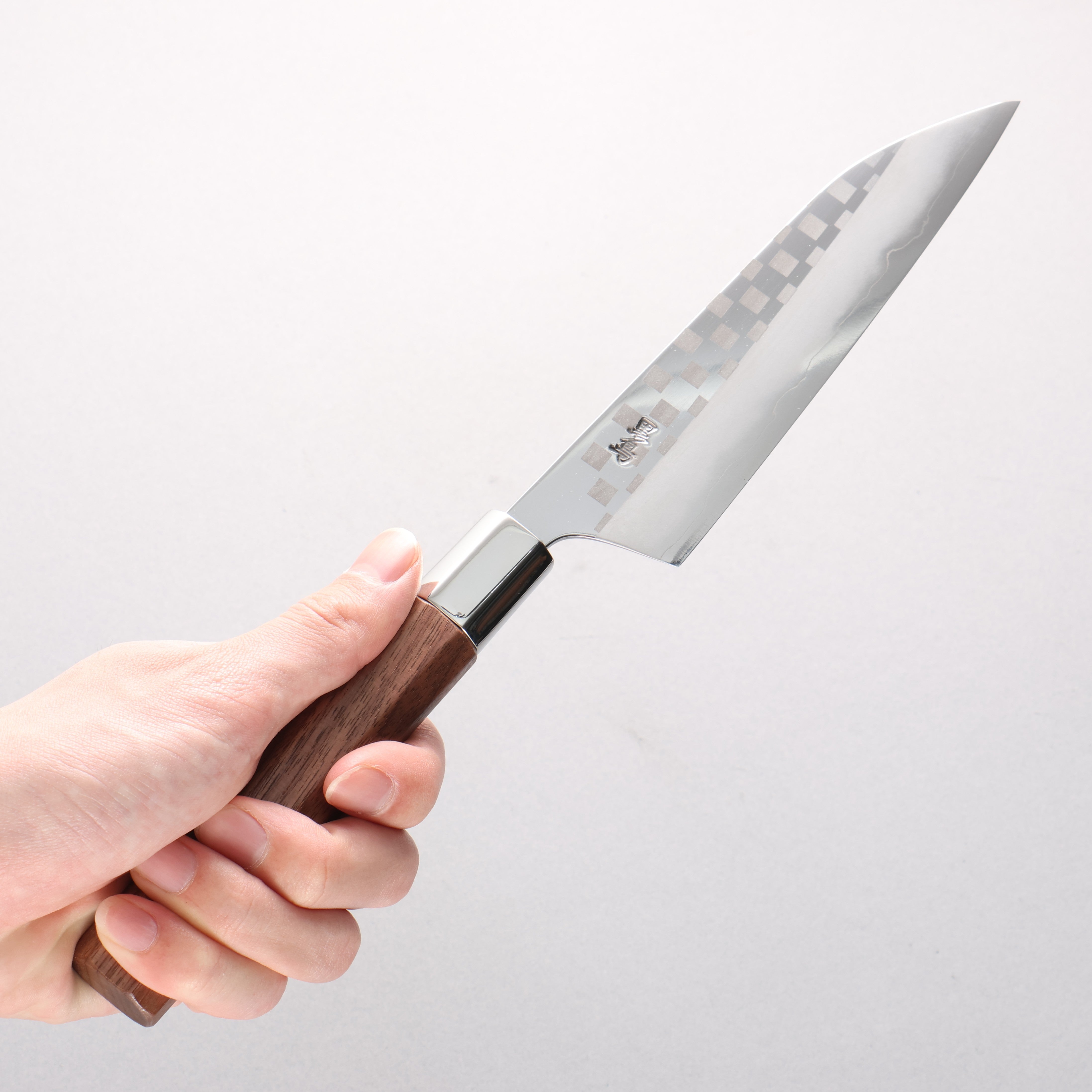 Kurotori Silver Steel No.3 Migaki Finished Petty-Utility 150mm Walnut Handle Ichimatsu - Japanny - Best Japanese Knife