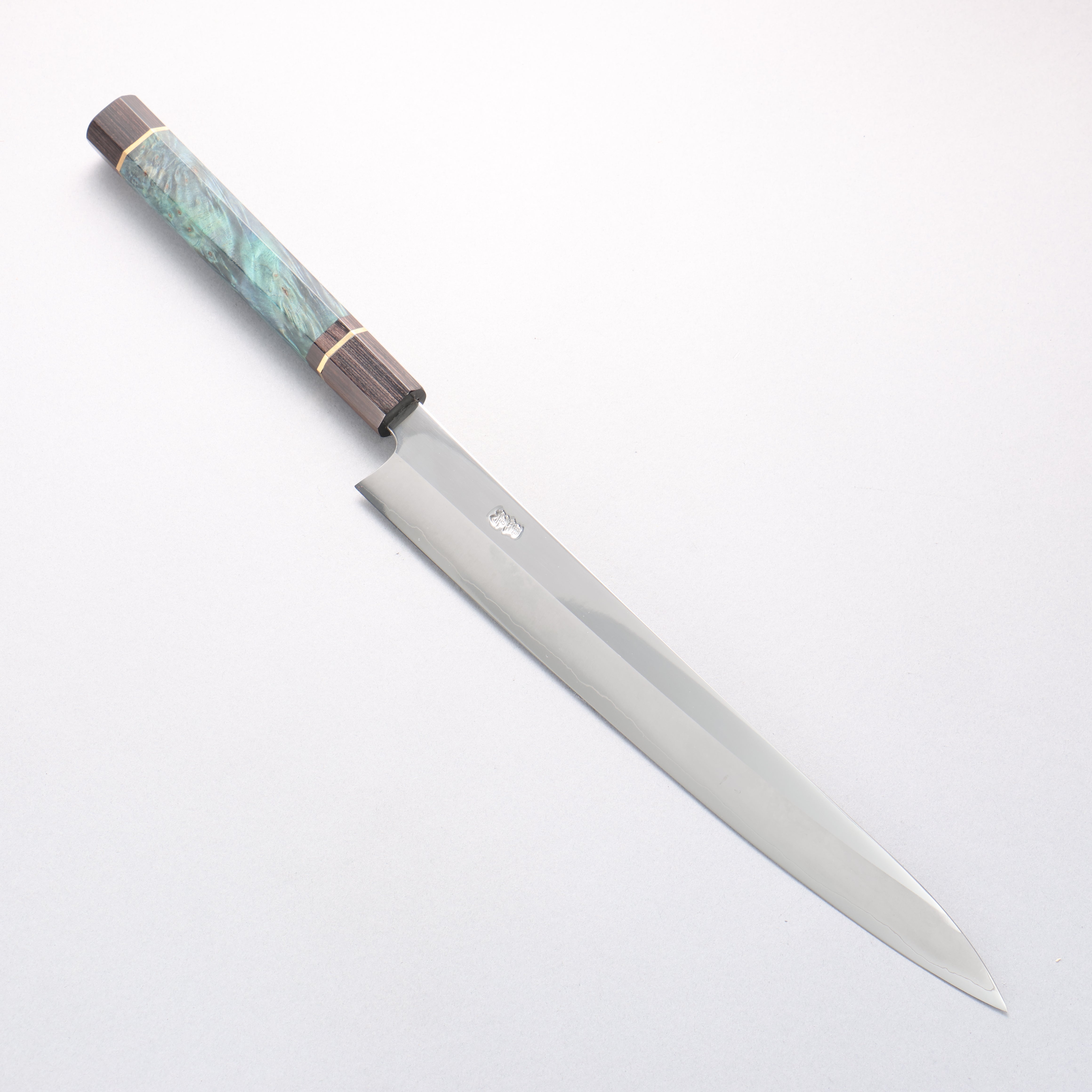 Kurotori Silver Steel No.3 Migaki Finished Yanagiba 300mm Blue Stabilized Wood Handle - Japanny - Best Japanese Knife