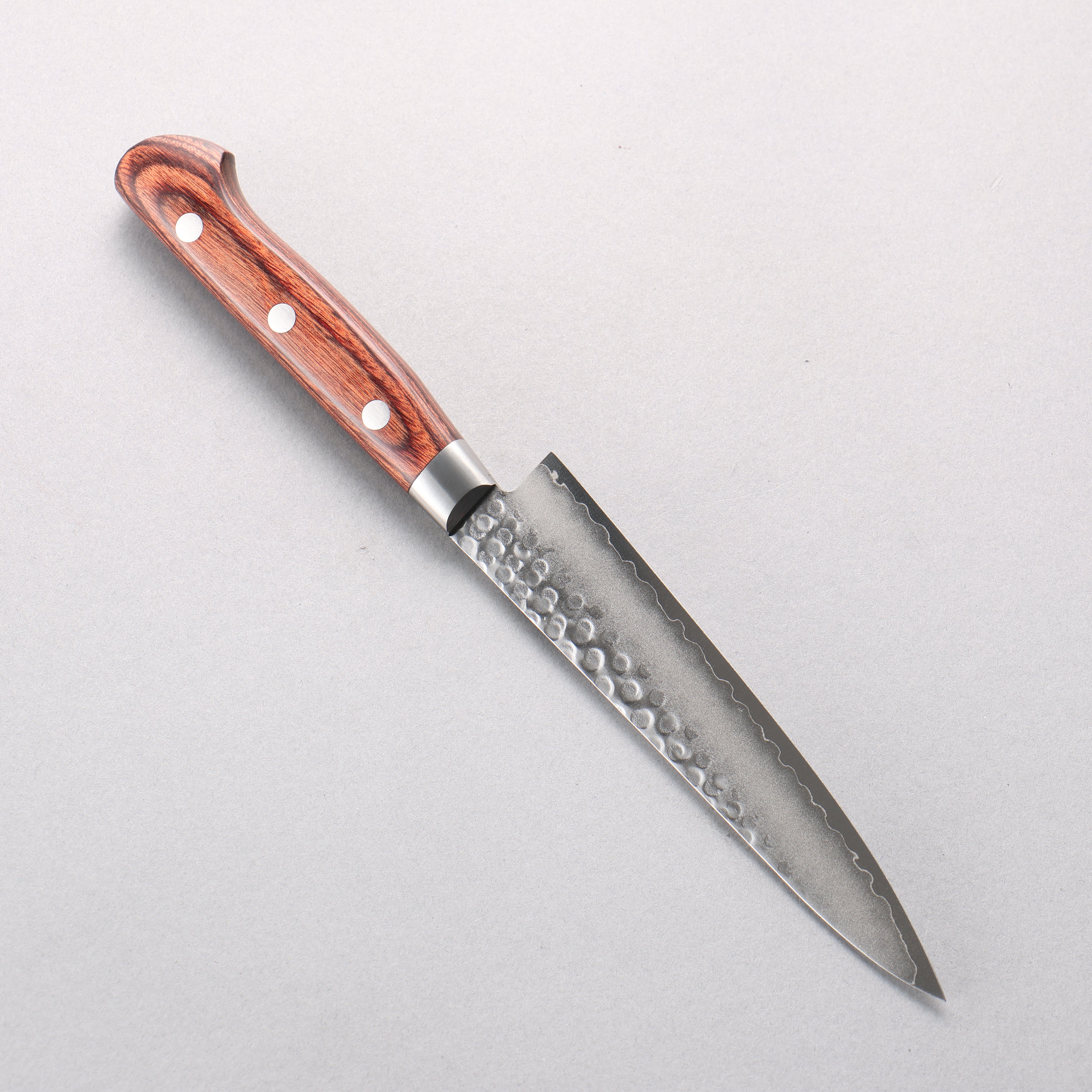 Seisuke VG10 Hammered Petty-Utility 135mm Mahogany Handle - Japanny - Best Japanese Knife