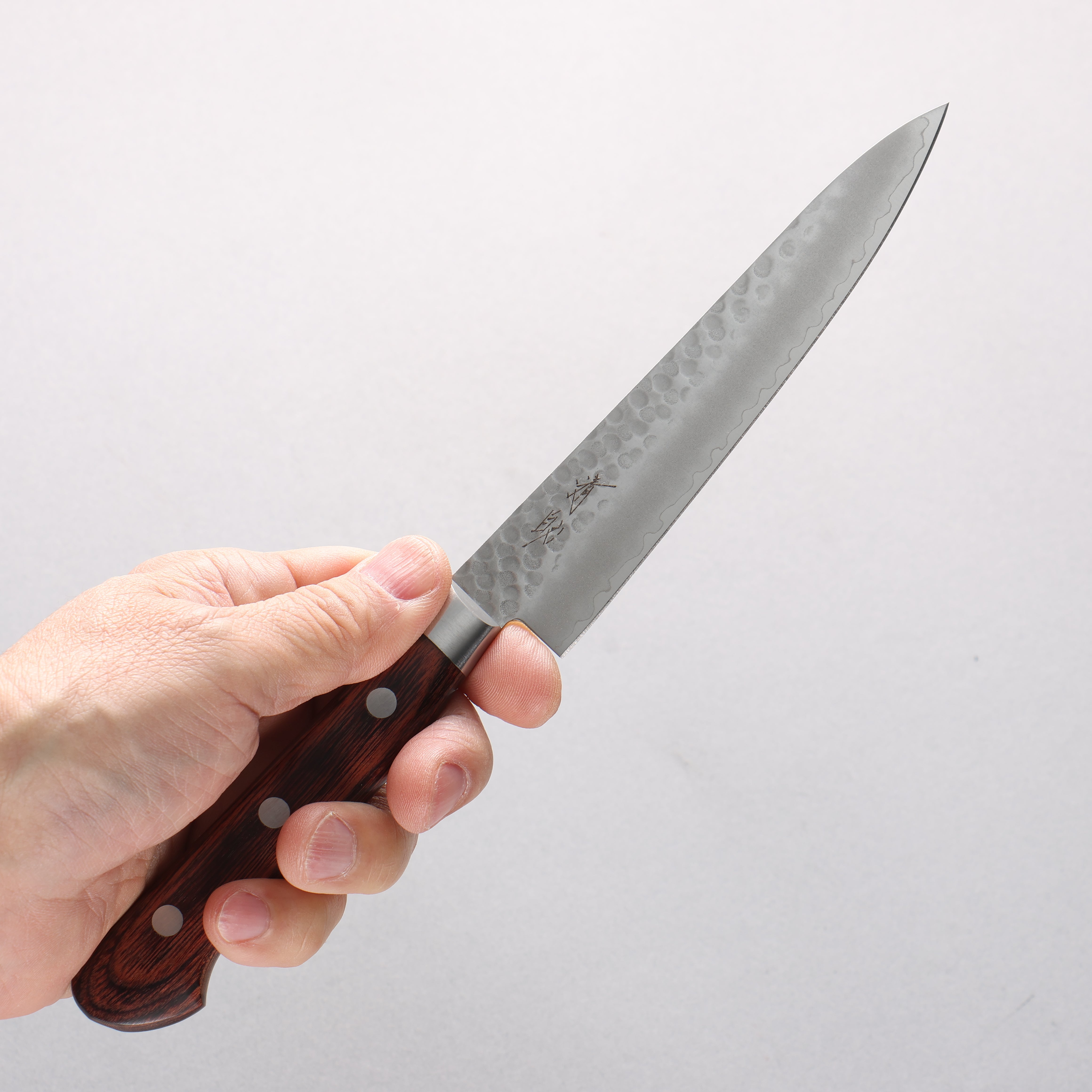 Seisuke VG10 Hammered Petty-Utility 135mm Mahogany Handle - Japanny - Best Japanese Knife