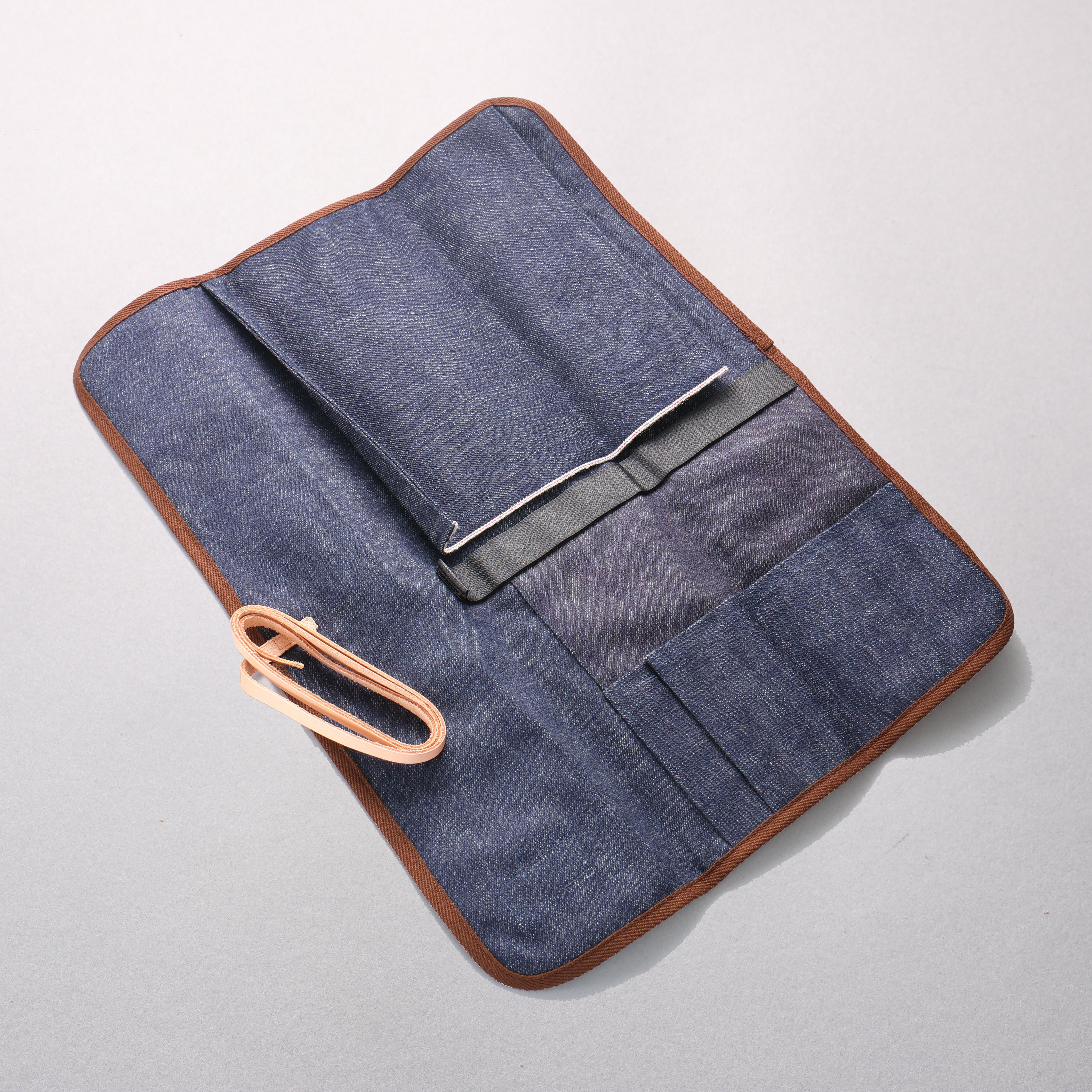 West Japan Tools Knife roll with 3 pockets Cloth Plaid 390mm x 510mm - Japanny - Best Japanese Knife