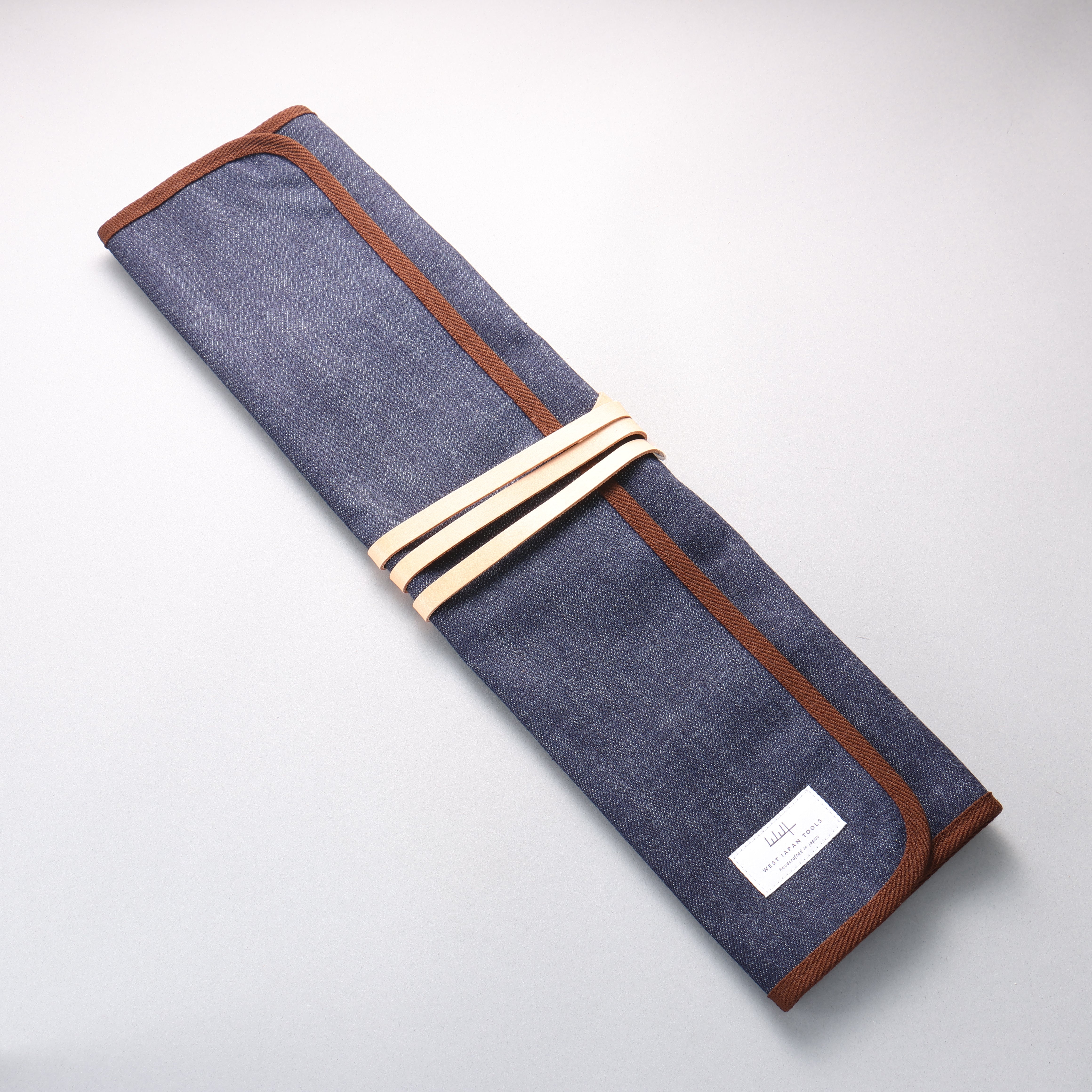 West Japan Tools Knife roll with 3 pockets Cloth Denim 390mm x 510mm - Japanny - Best Japanese Knife