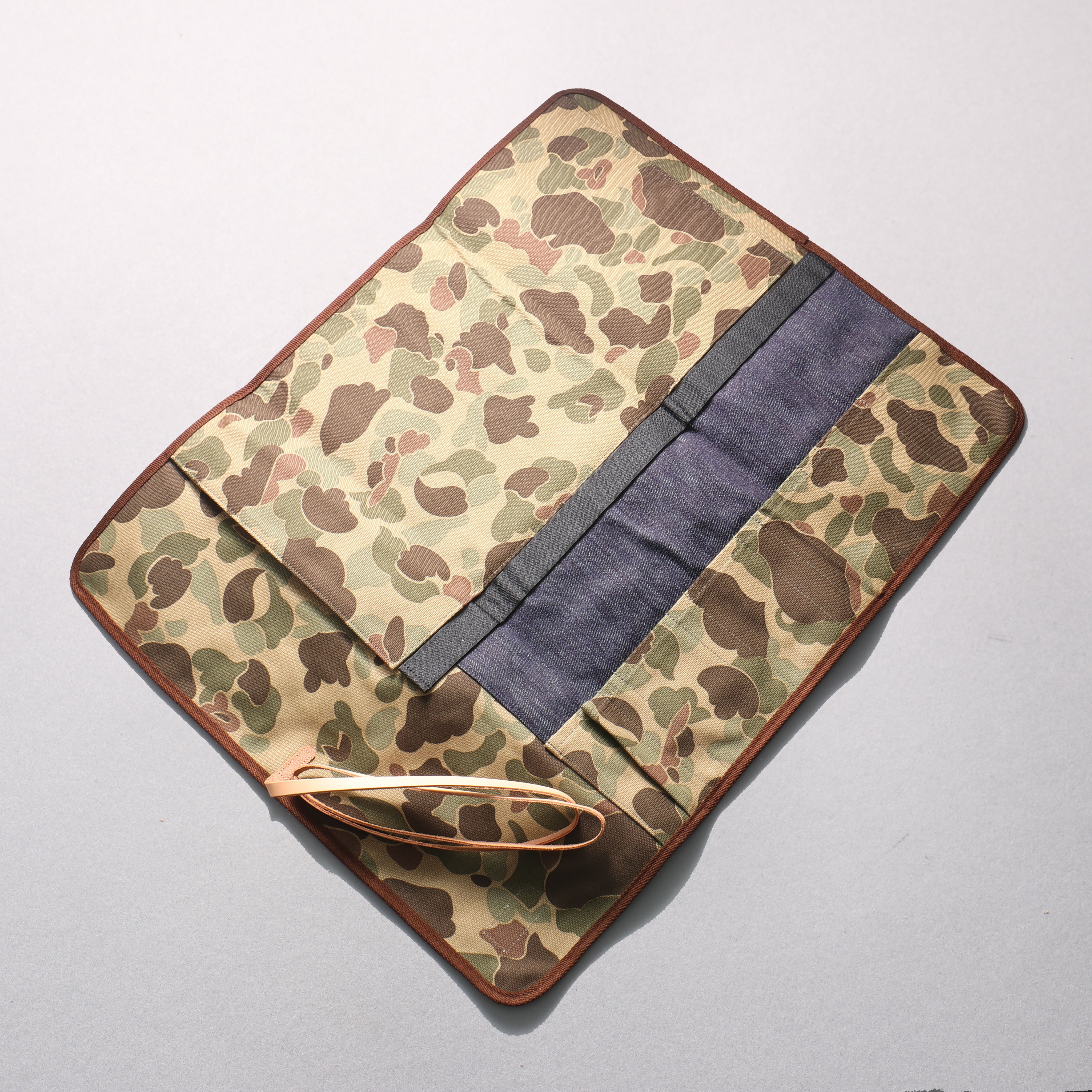 West Japan Tools Knife roll with 6 pockets Cloth Camouflage 640mm x 510mm - Japanny - Best Japanese Knife