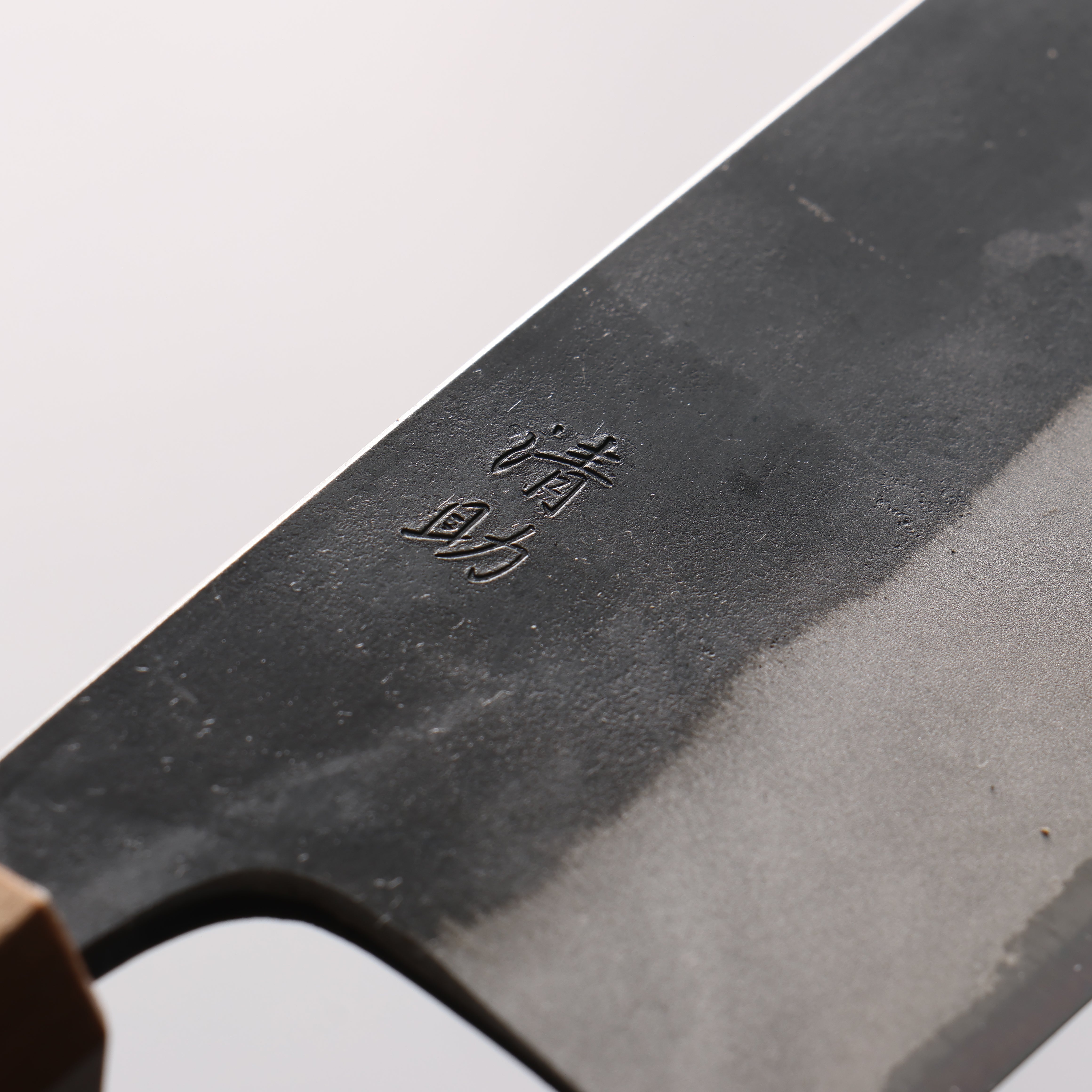 Seisuke Blue Steel No.2 Black Finished Nakiri 165mm Burnt Chestnut (ferrule: Cherry Wood) Handle - Japanny - Best Japanese Knife