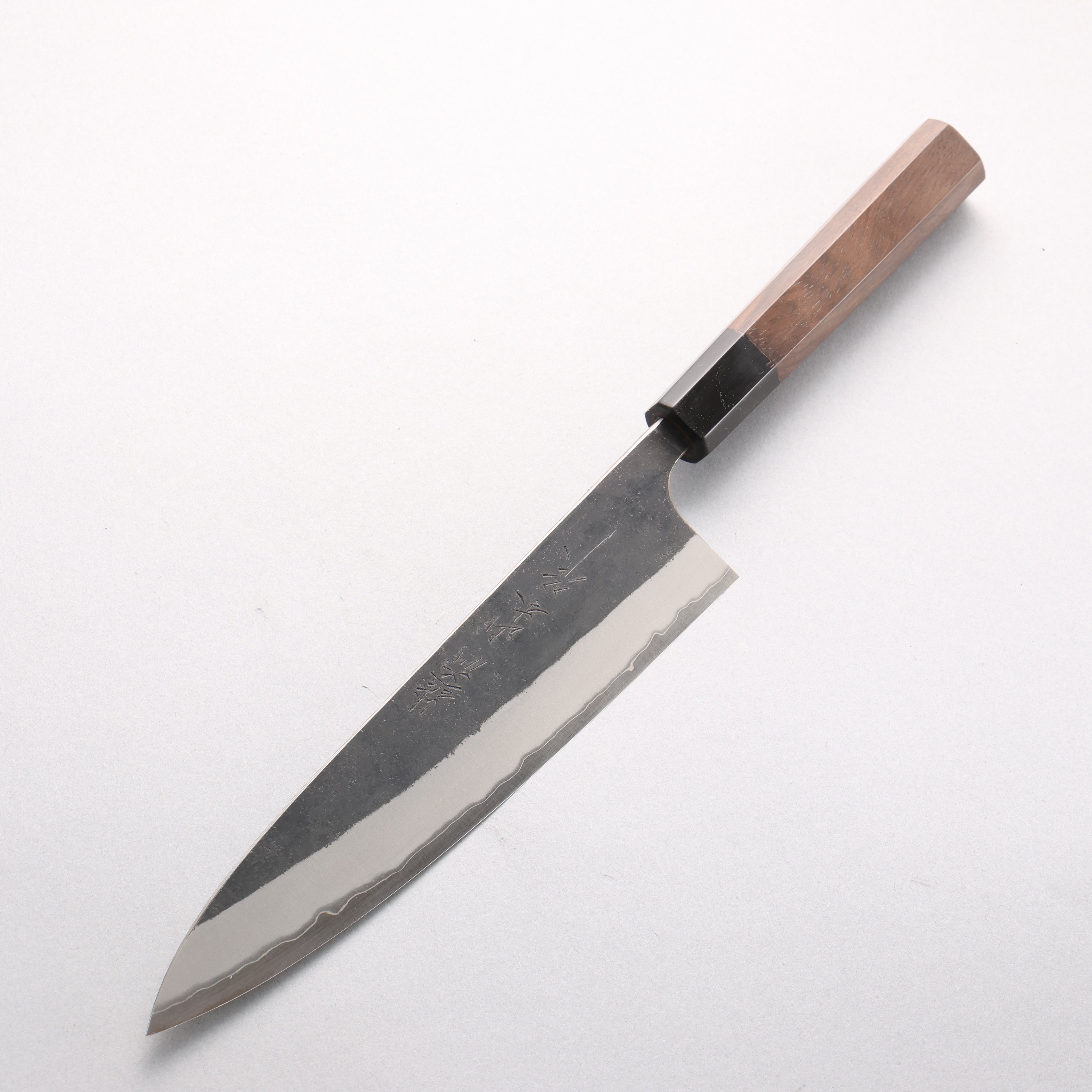 Nao Yamamoto Blue Super Kurouchi Gyuto 210mm Walnut Handle - Japanny - Best Japanese Knife
