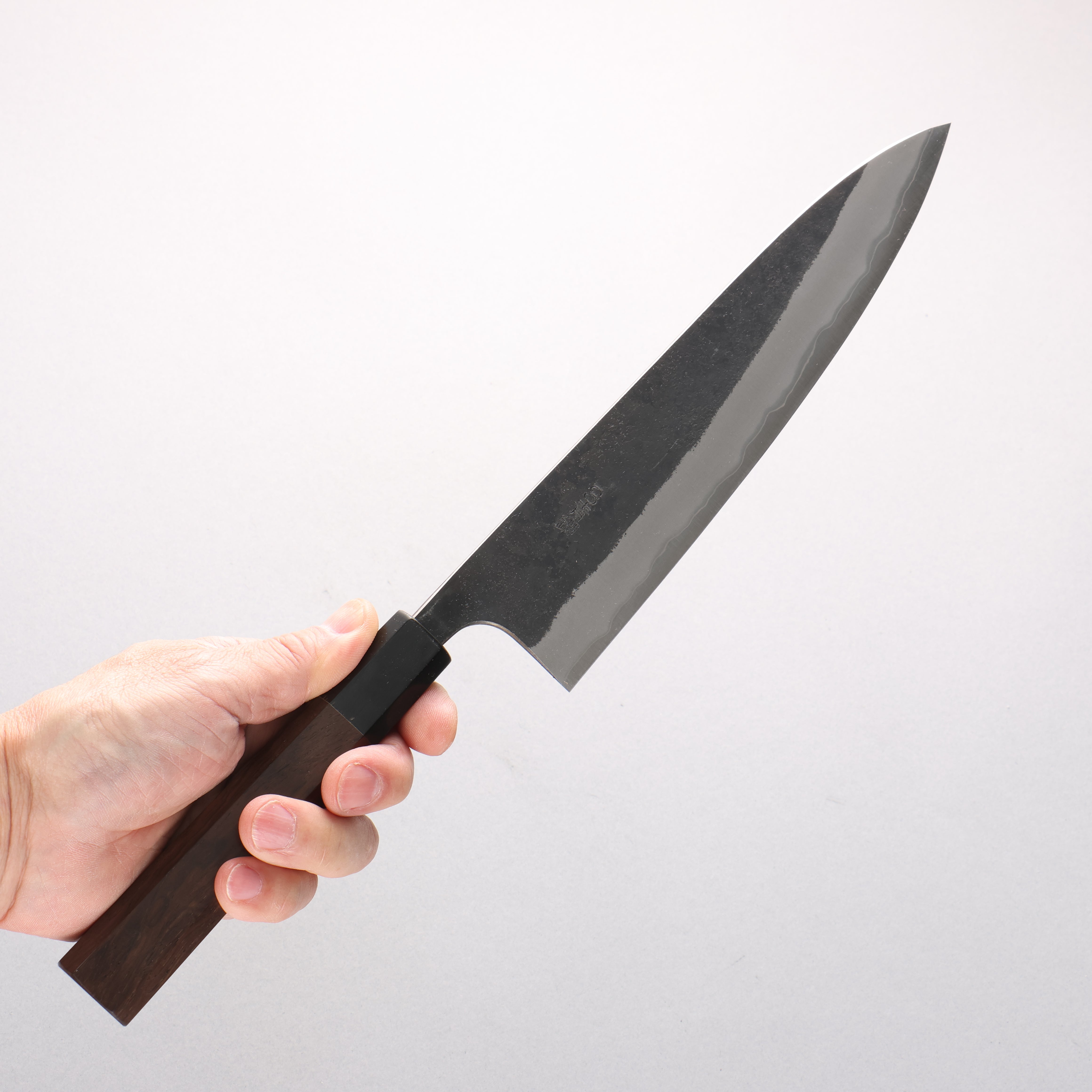 Nao Yamamoto Blue Super Kurouchi Gyuto 210mm Walnut Handle - Japanny - Best Japanese Knife