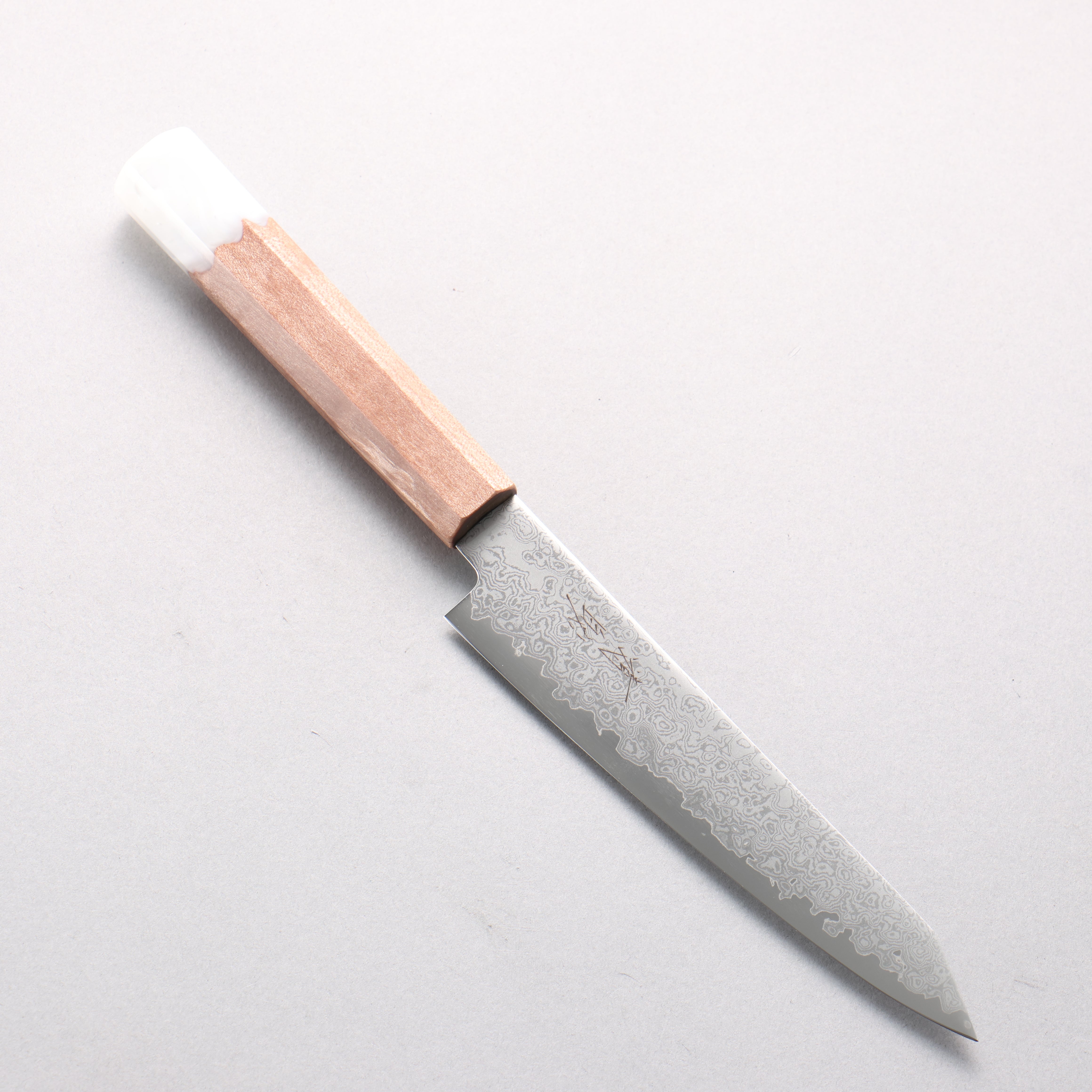 Seisuke VG10 Damascus Kiritsuke Petty-Utility 150mm Maple with White Resin Handle - Japanny - Best Japanese Knife