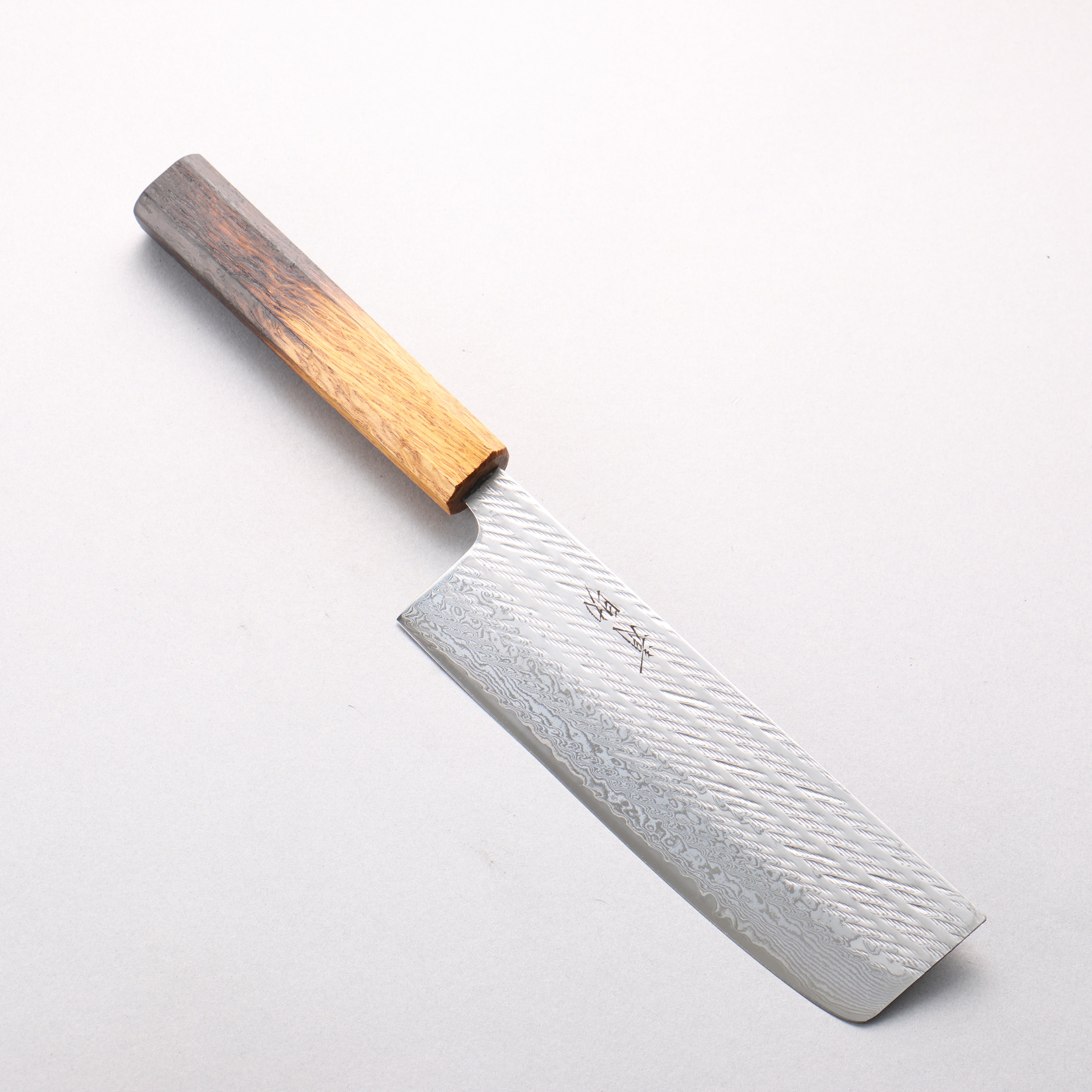 Seisuke AUS10 Damascus Rope Pattern Nakiri 165mm Burnt Oak Handle - Japanny - Best Japanese Knife