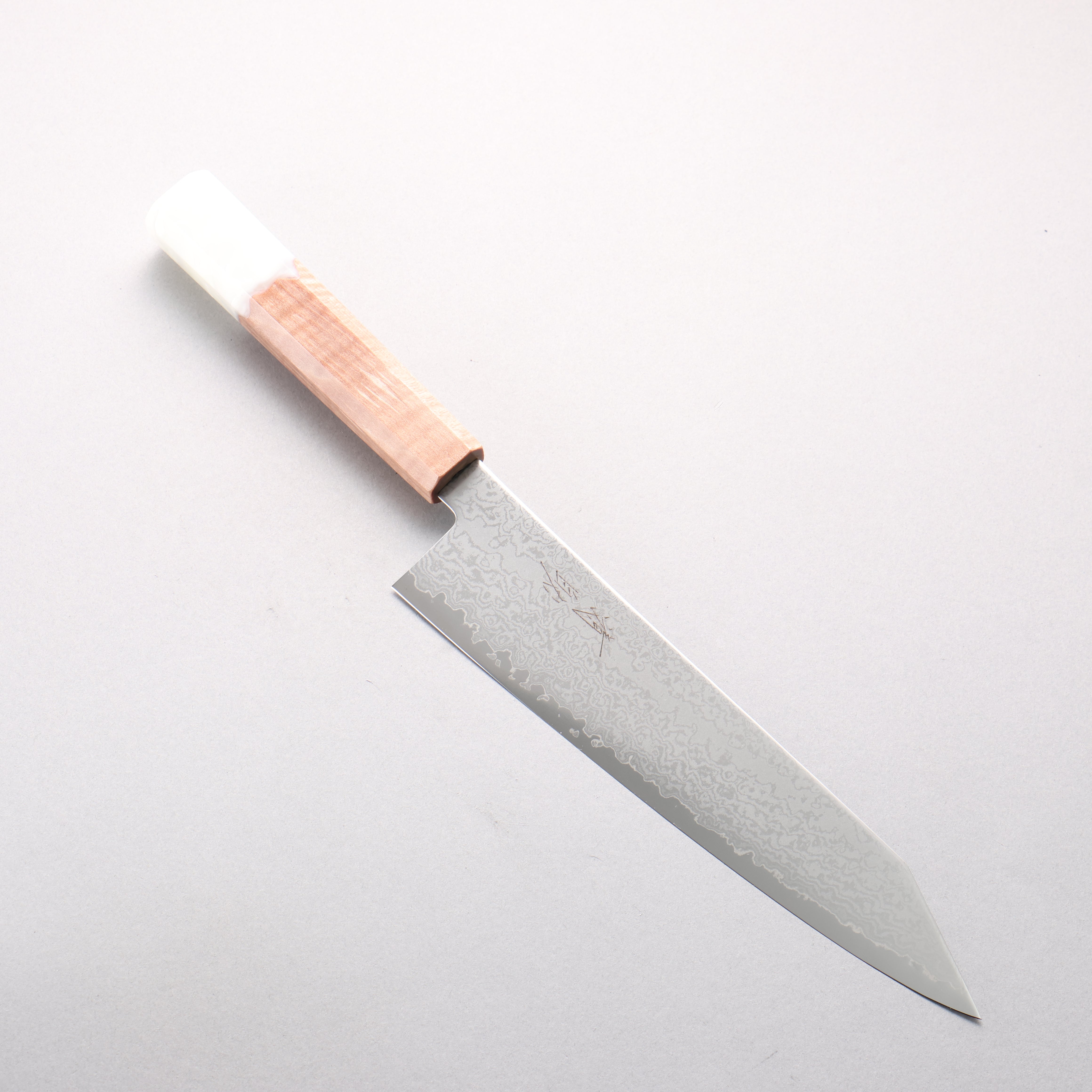 Seisuke VG10 Damascus Kiritsuke Gyuto 210mm Maple with White Resin Handle - Japanny - Best Japanese Knife