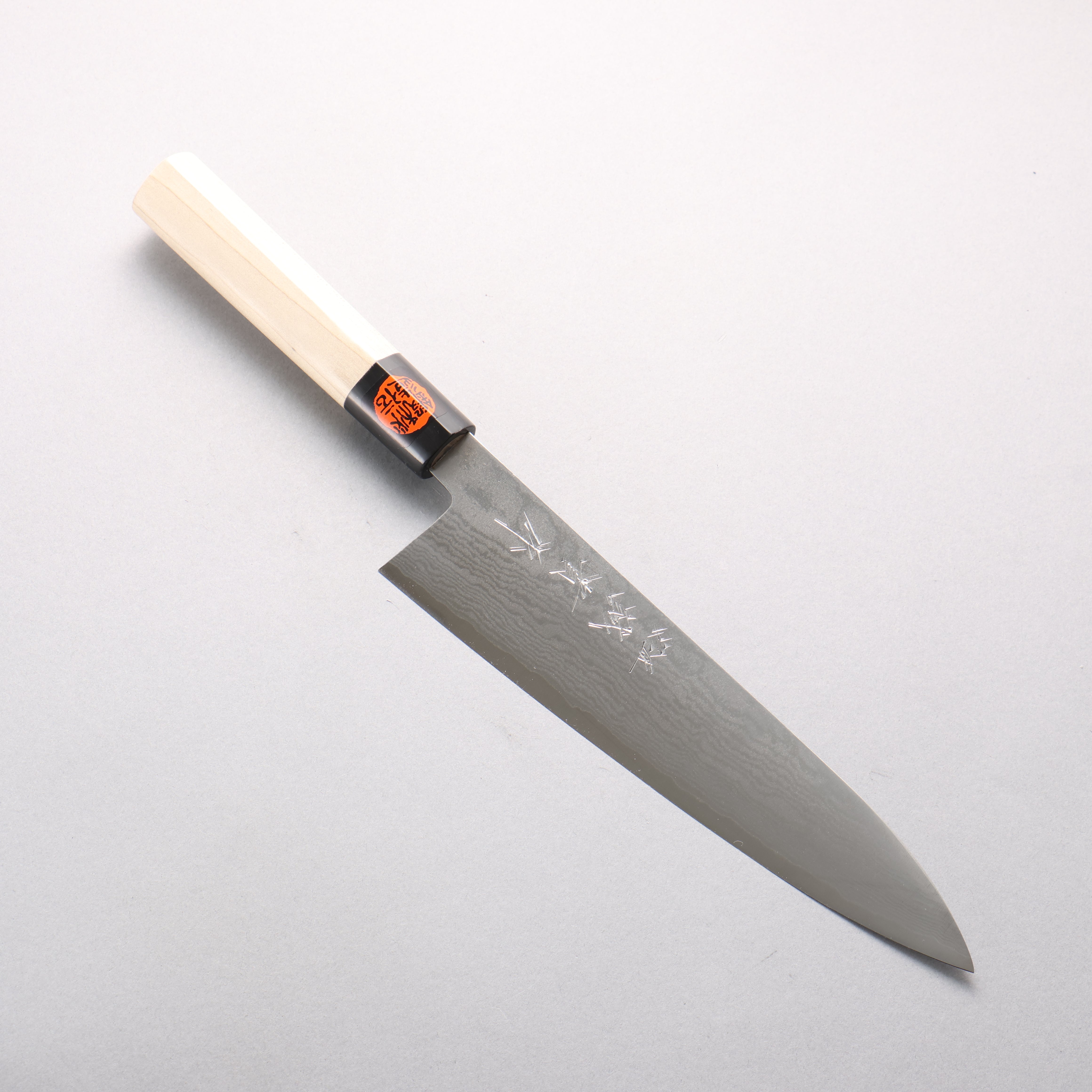 Shigeki Tanaka VG10 17 Layer Damascus Gyuto 210mm Magnolia (Ferrule: Water Buffalo Horn) Handle - Japanny - Best Japanese Knife