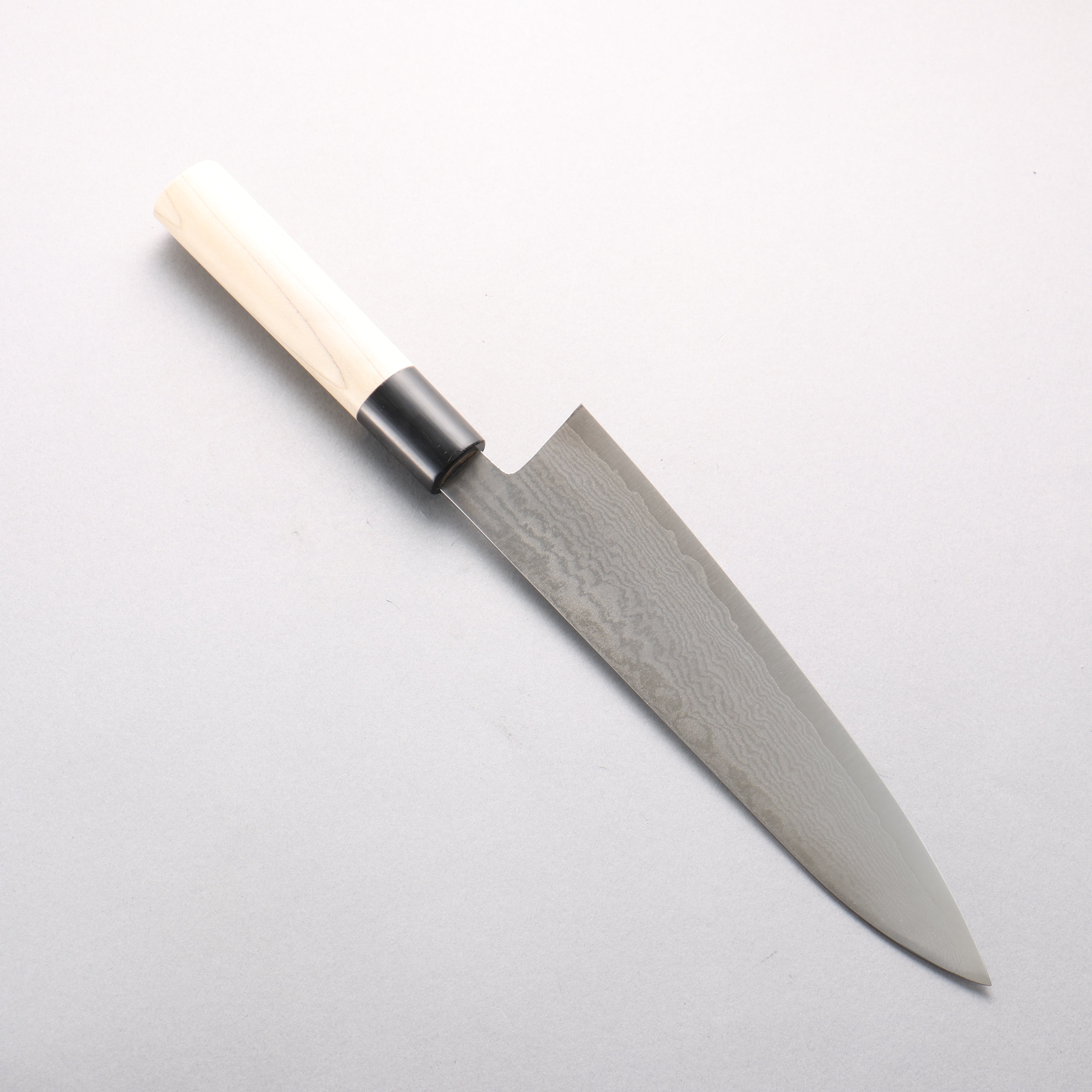 Shigeki Tanaka VG10 17 Layer Damascus Gyuto 210mm Magnolia (Ferrule: Water Buffalo Horn) Handle - Japanny - Best Japanese Knife