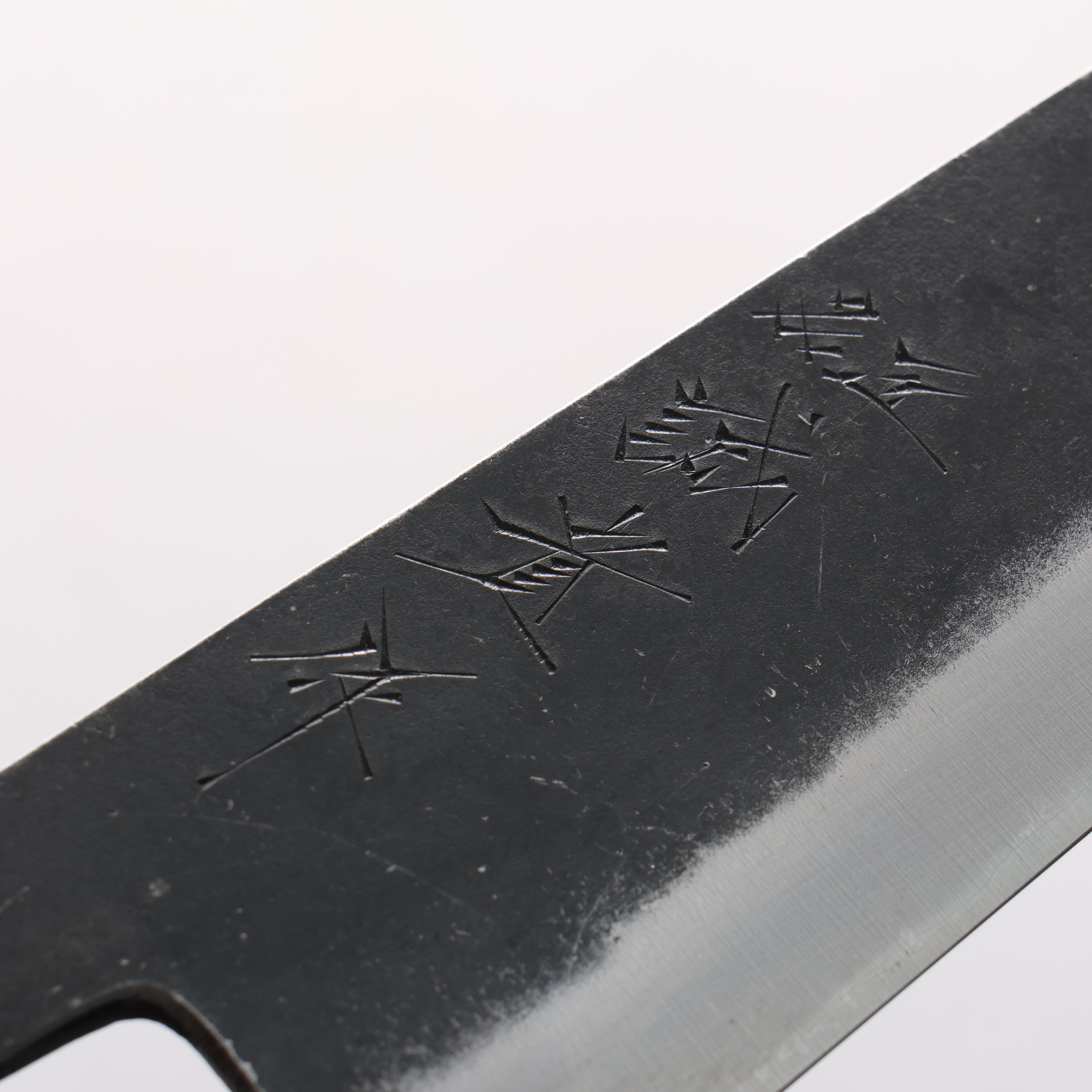 Shigeki Tanaka TEKKA Blue Steel No.2 Kurouchi Kengata Gyuto 190mm Walnut Handle - Japanny - Best Japanese Knife