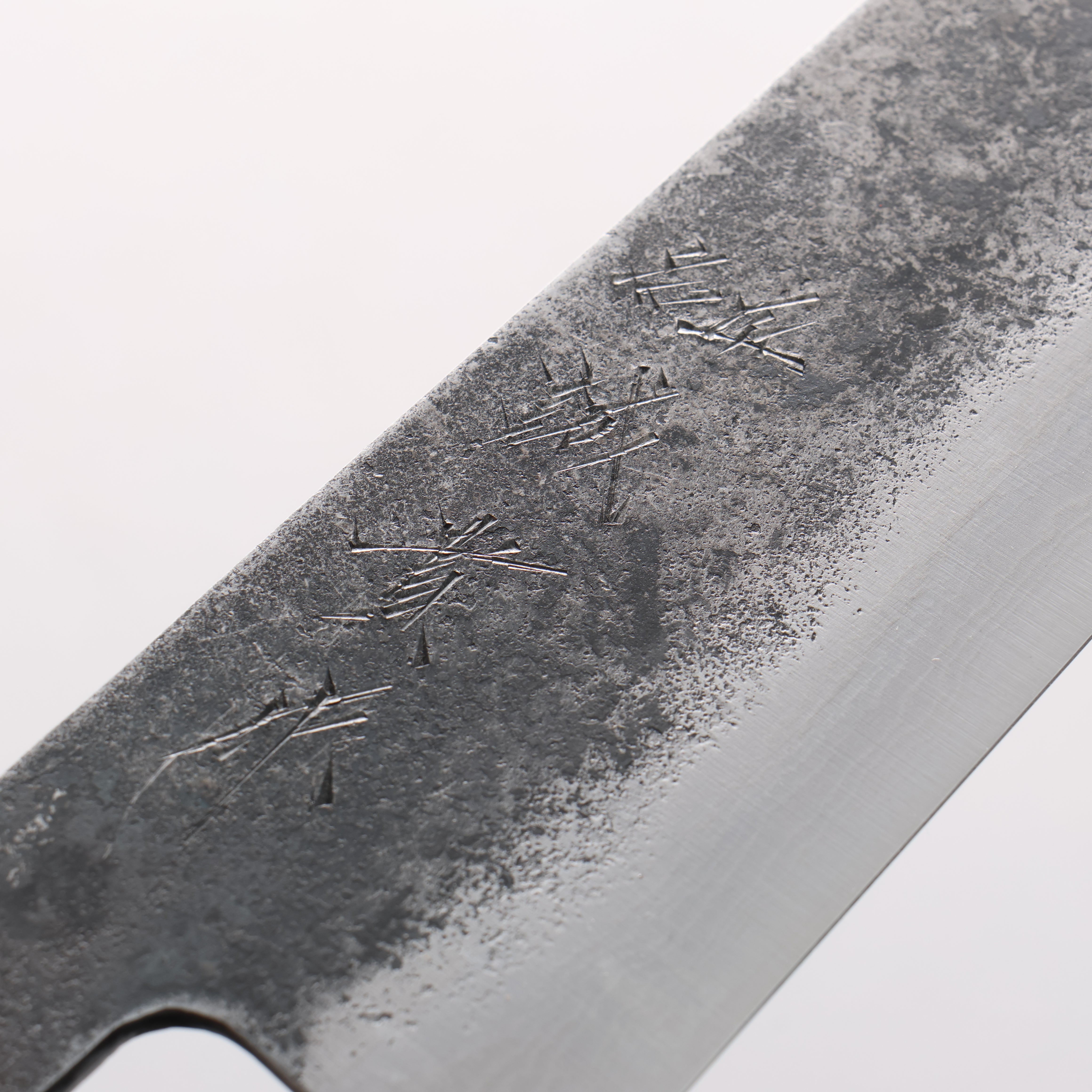 Shigeki Tanaka Blue Steel No.2 Damascus Kurouchi Santoku 170mm Magnolia Handle - Japanny - Best Japanese Knife