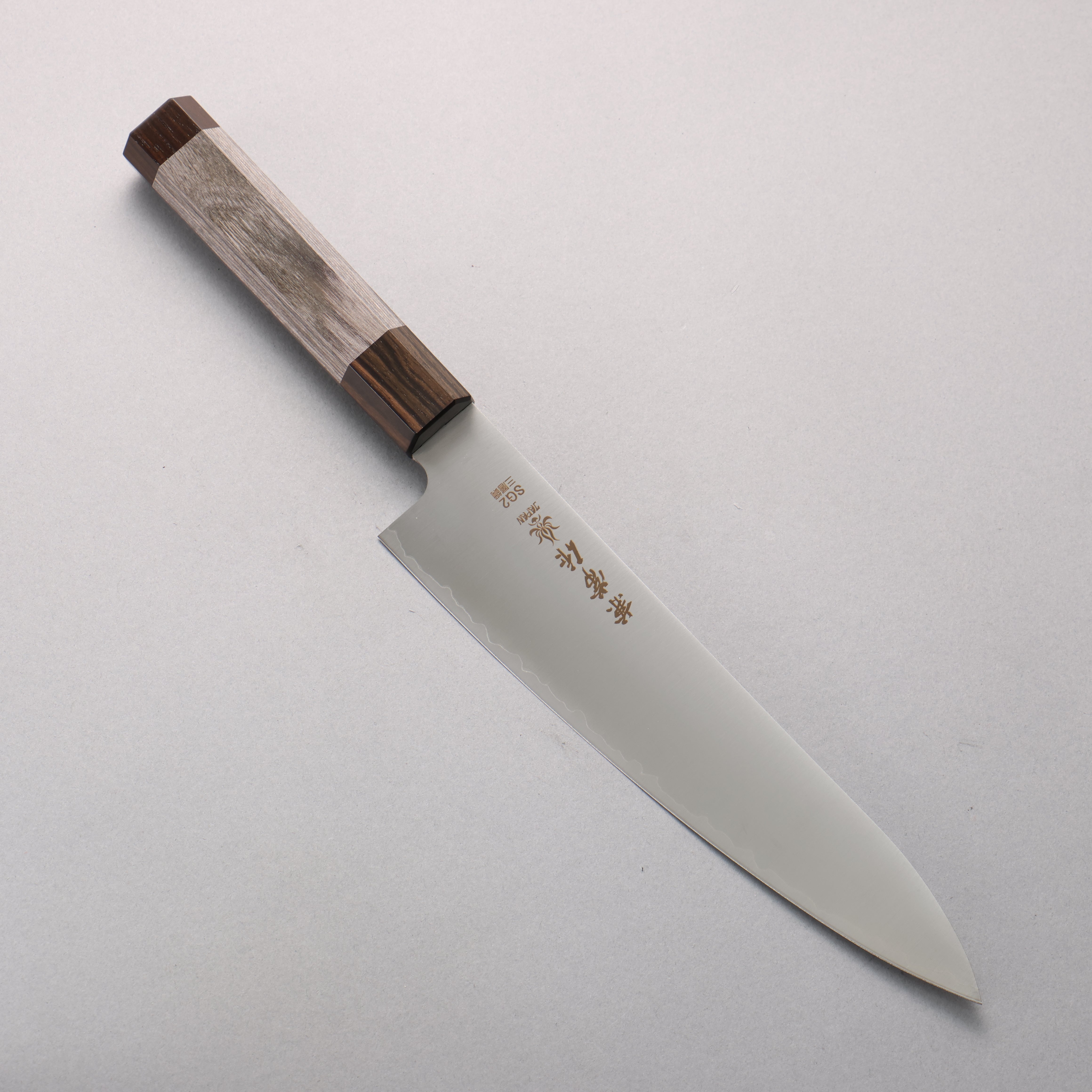 Kanetsune SG2 Gyuto 210mm Gray Pakka wood Handle - Japanny - Best Japanese Knife