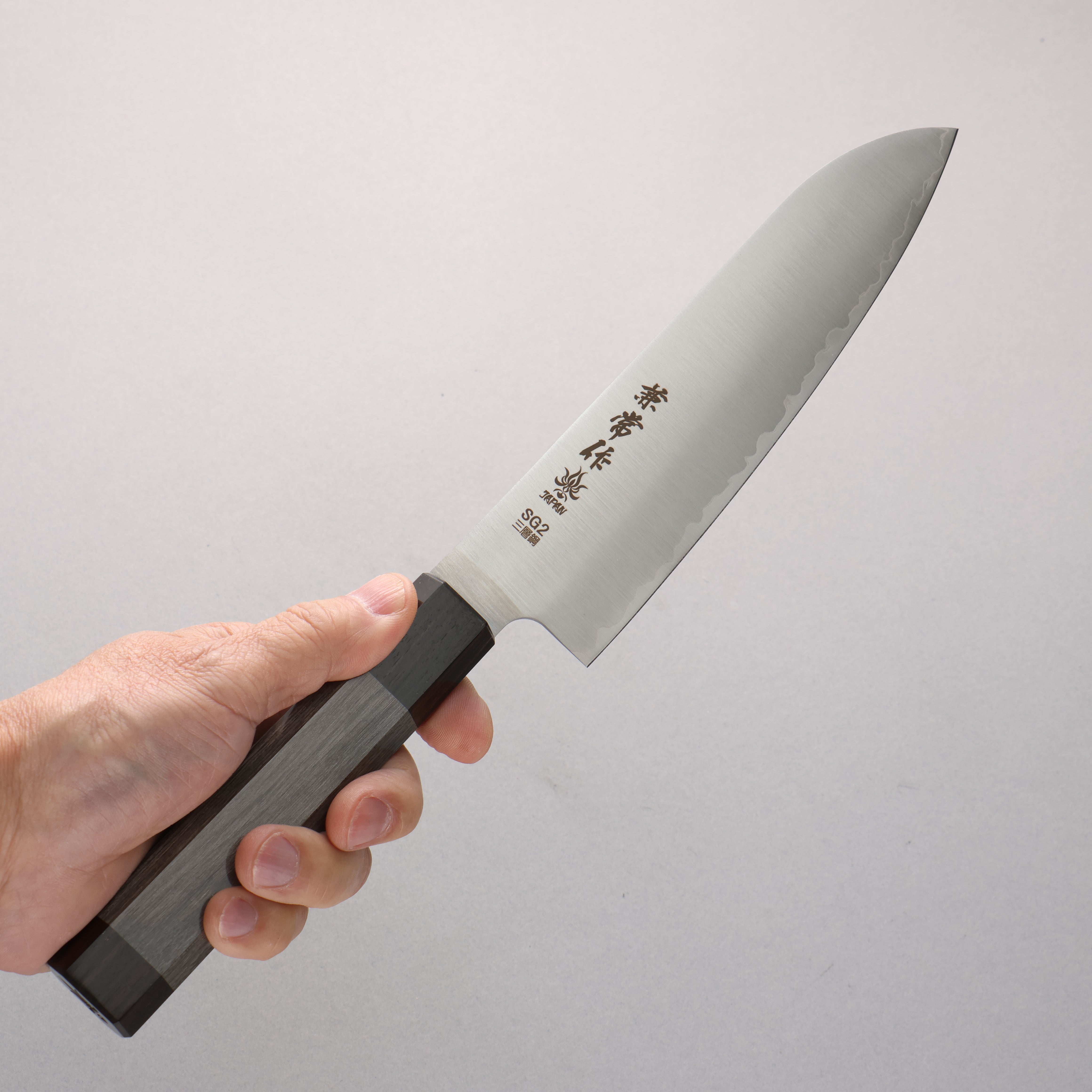 Kanetsune SG2 Santoku 180mm Gray Pakka wood Handle - Japanny - Best Japanese Knife